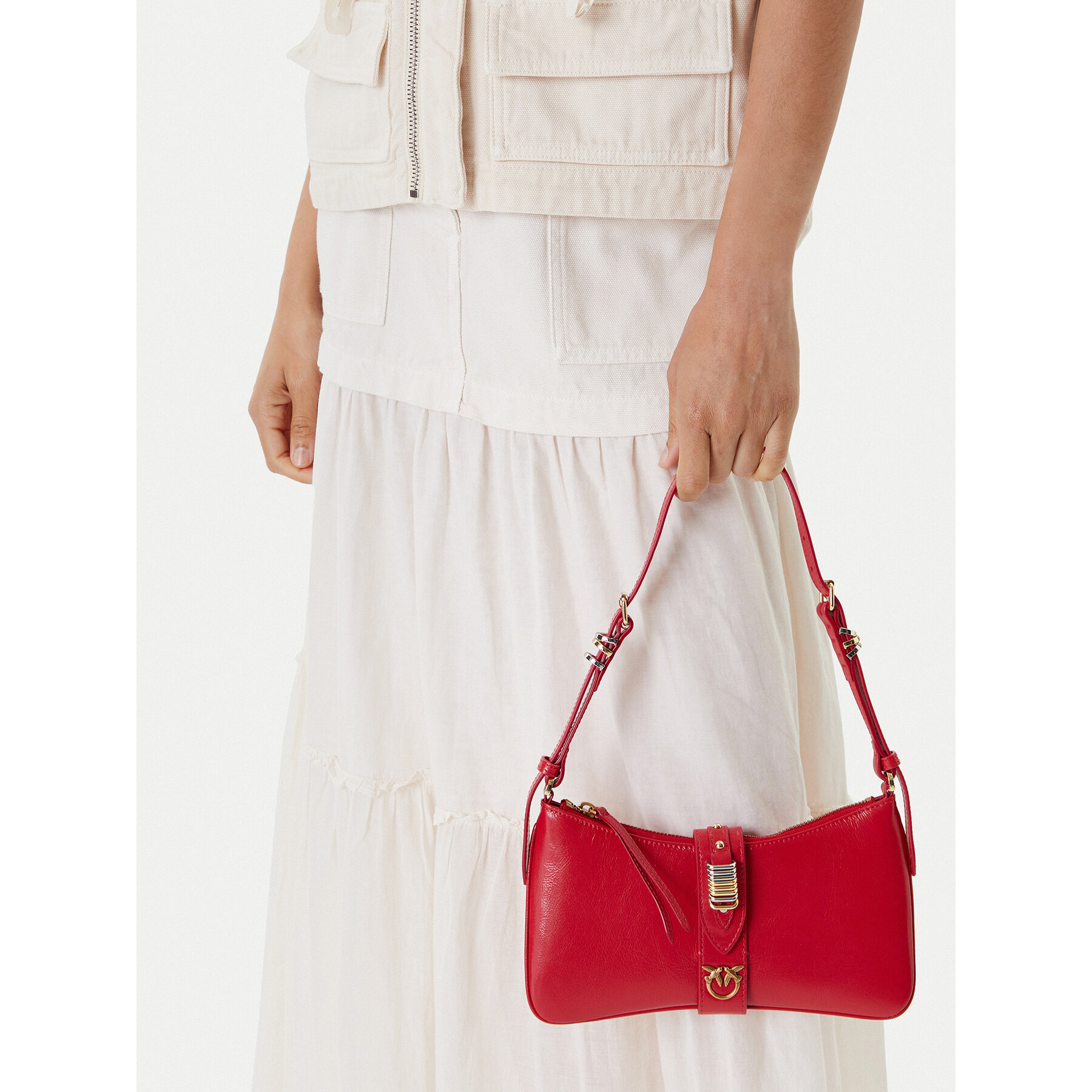 Дамска чанта PINKO Arthemis Shoulder Mini AI 24-25 PLTT 103512 A29V Червен