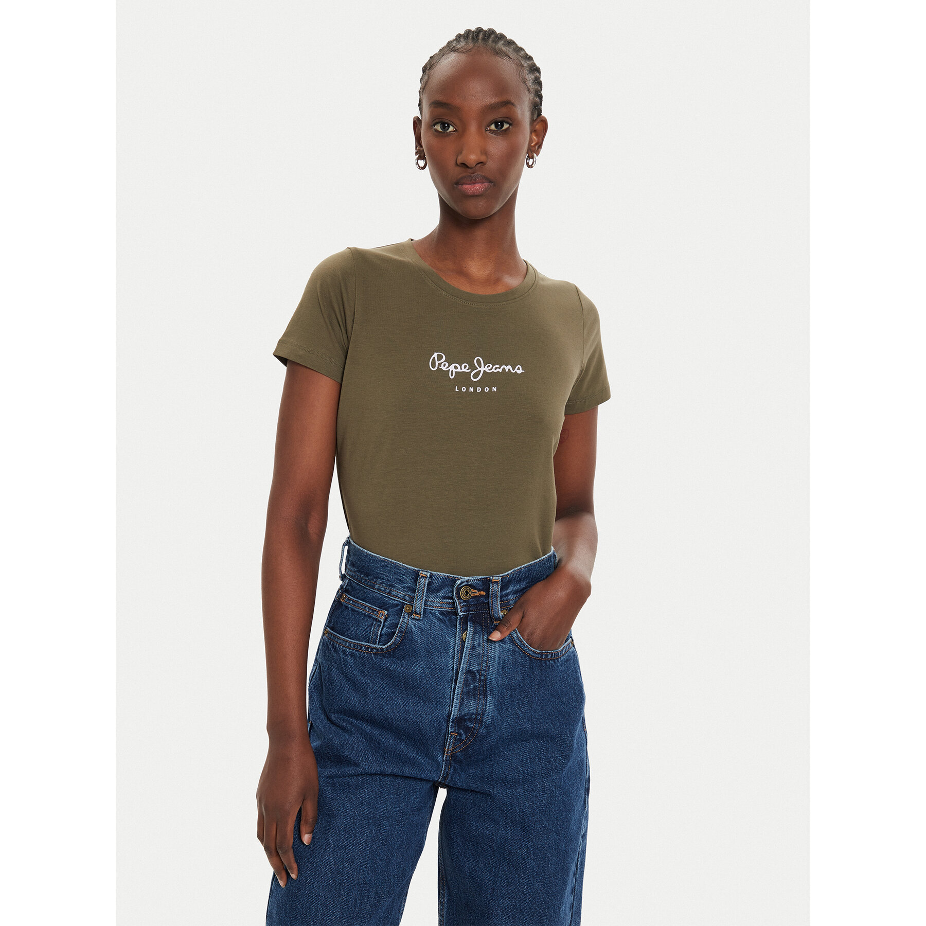 Pepe Jeans T-shirt New Virginia PL505202 Verde Slim Fit