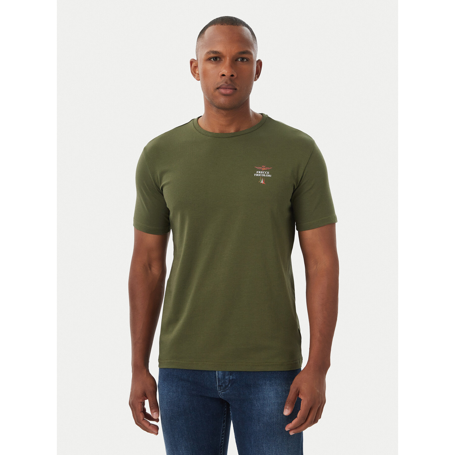 Aeronautica Militare T-shirt Girocollo AM1UTI005 Kaki Regular Fit