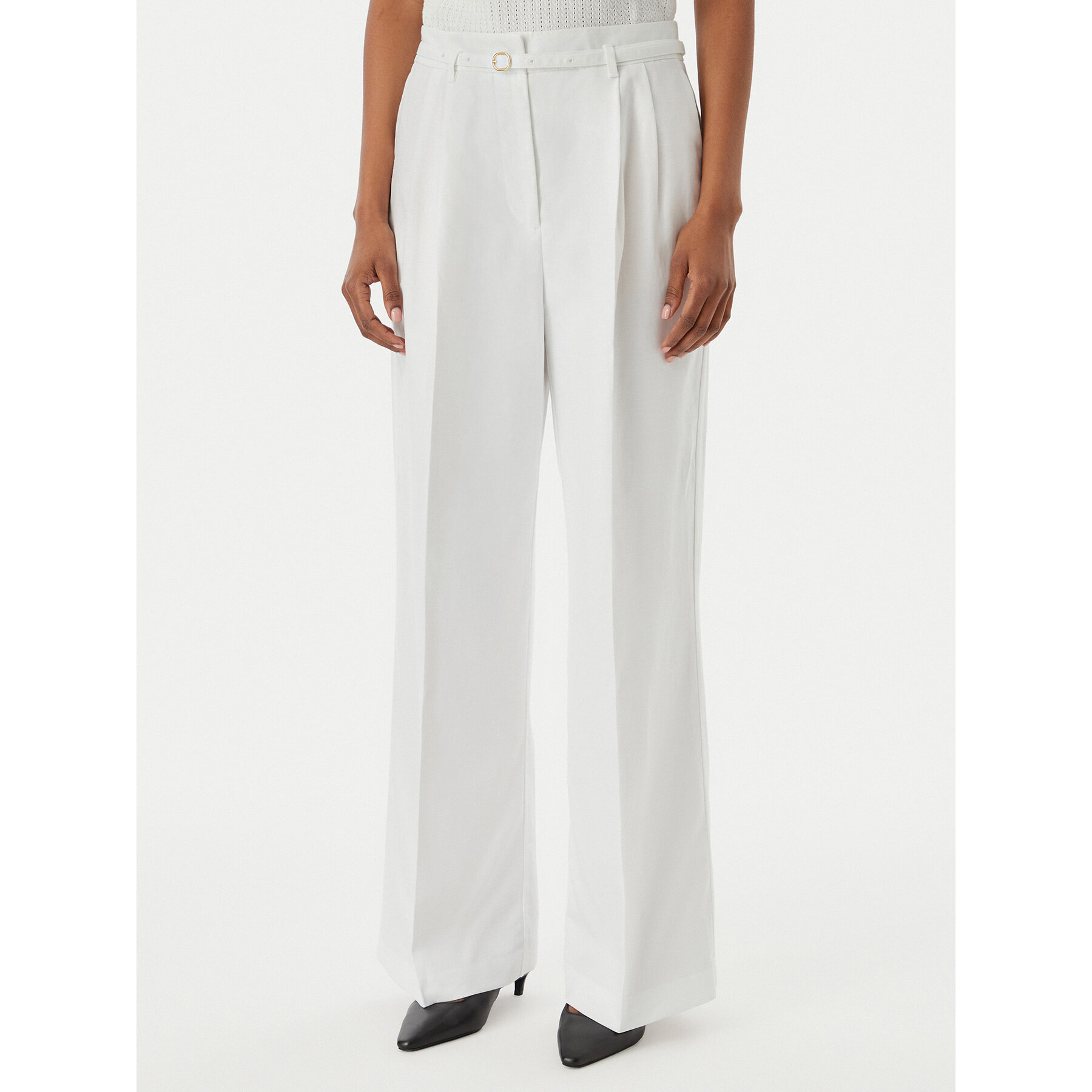 Tommy Hilfiger Stoffhose WW0WW48884 Weiß Wide Leg