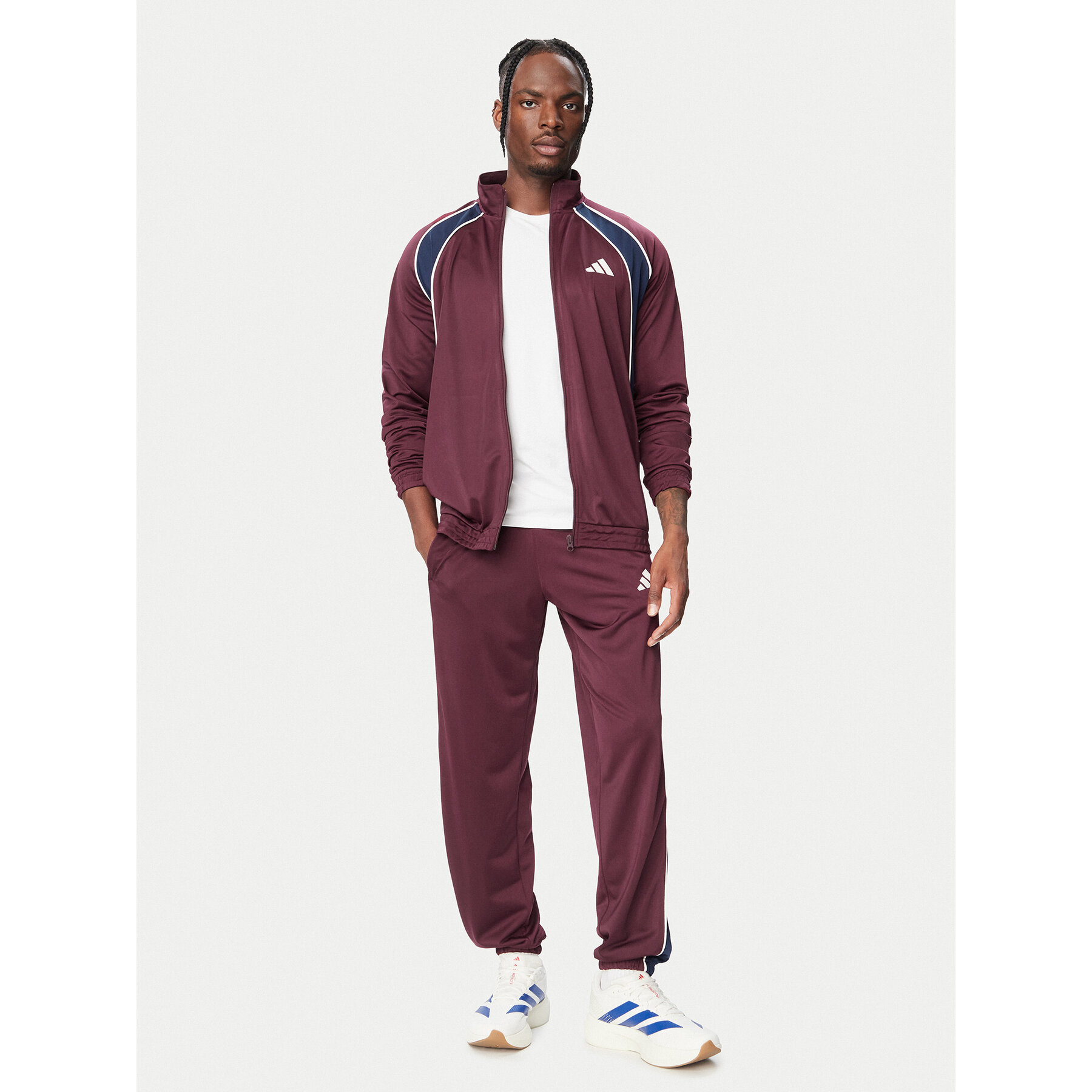 adidas Jogginganzug Colour Block KH2731 Dunkelrot Regular Fit