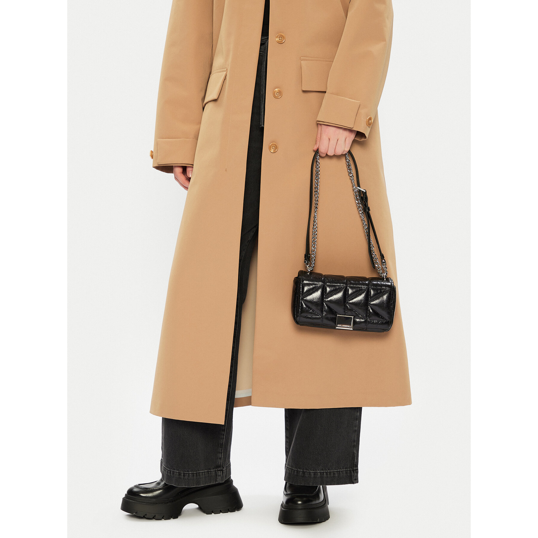 Ročna torba KARL LAGERFELD A1W30162 Črna