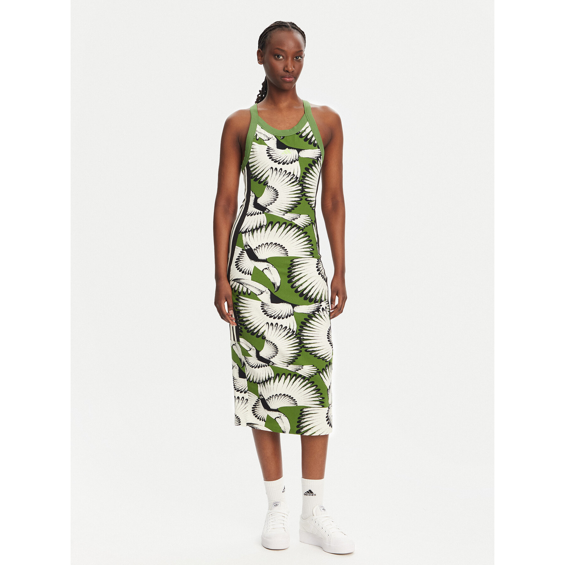 adidas Kleid für den Alltag FARM Premium JD6314 Grün Slim Fit