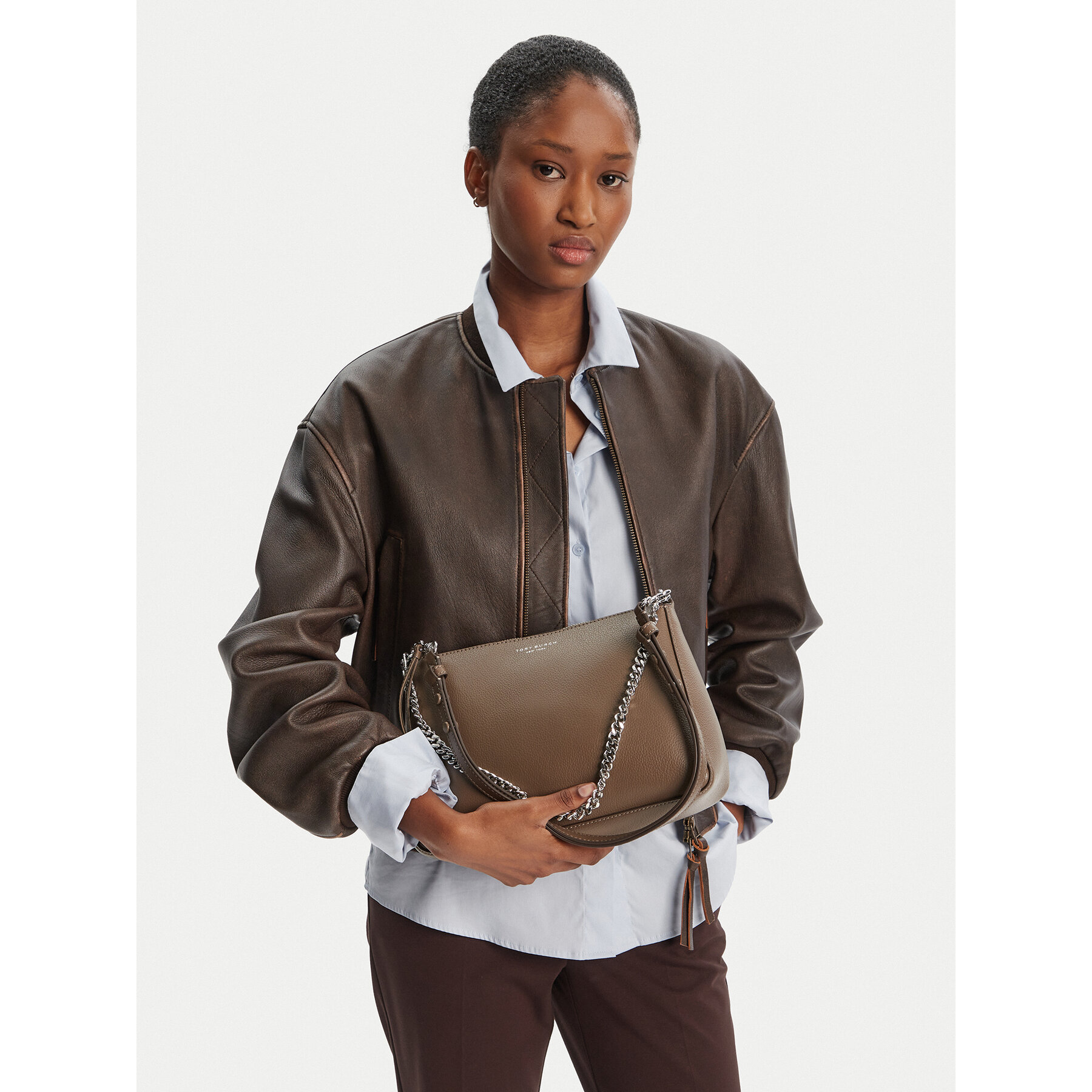 Ročna torba Tory Burch Perry 175544 Rjava