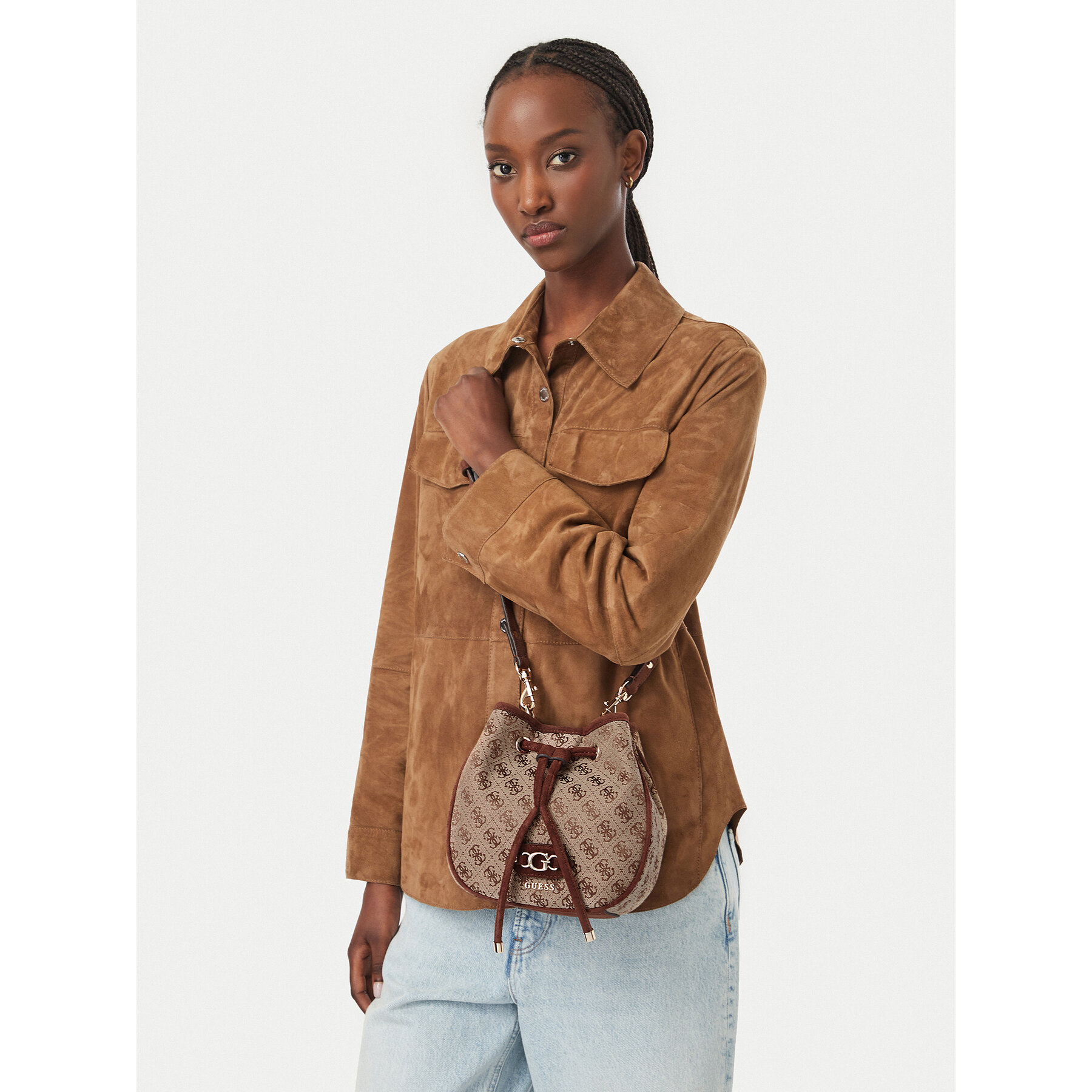 Дамска чанта Guess Samantha Mini HWJG23 13770 Кафяв