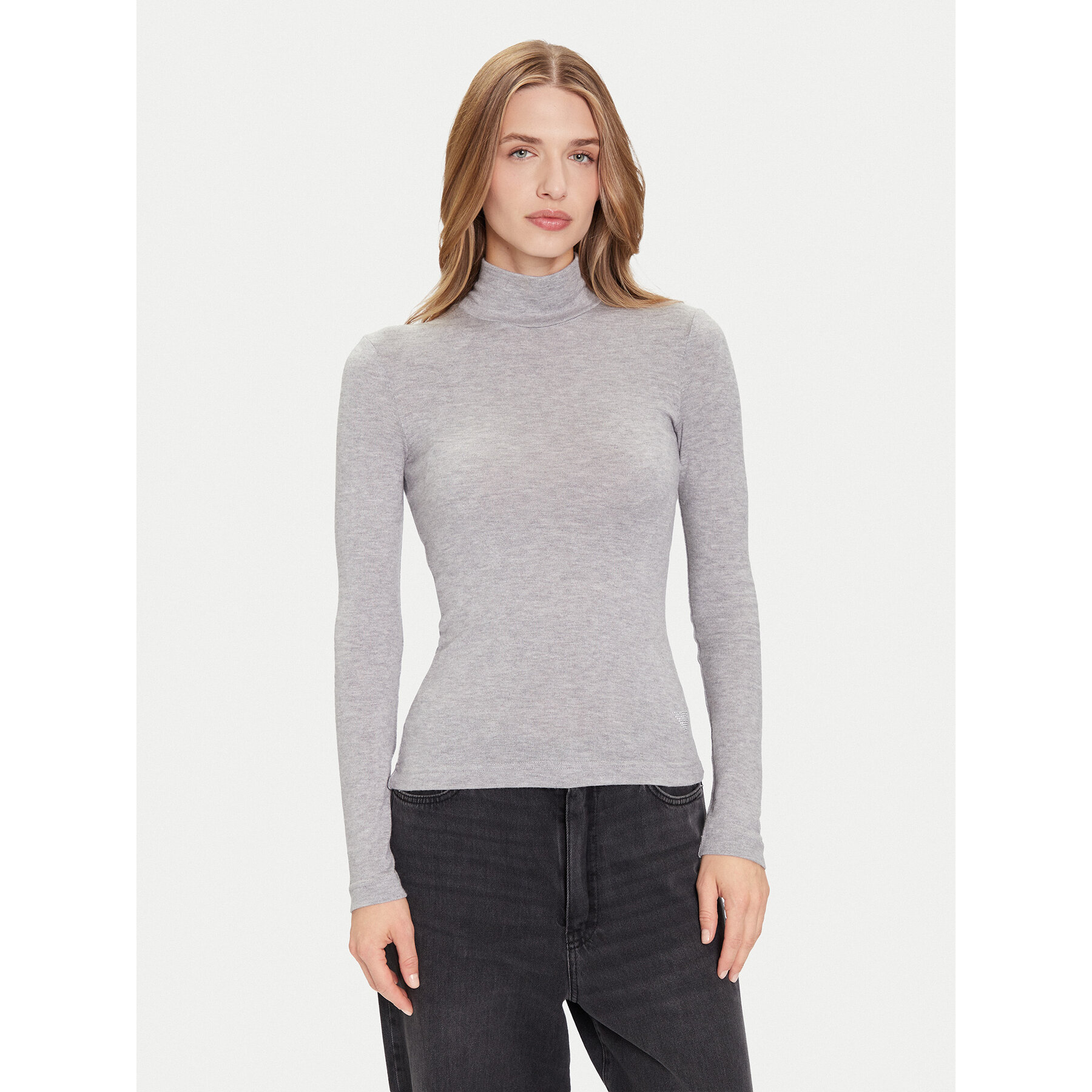 Guess Rollkragenpullover W4BP14 KCGM2 Dunkelgrau Slim Fit