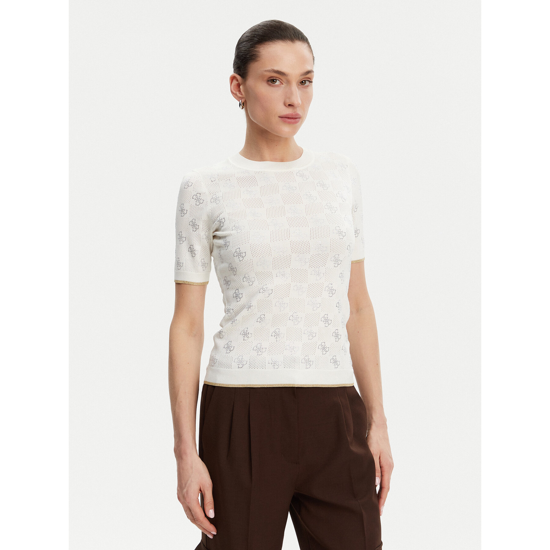 Guess Pullover W5GR20 Z3D60 Écru Regular Fit