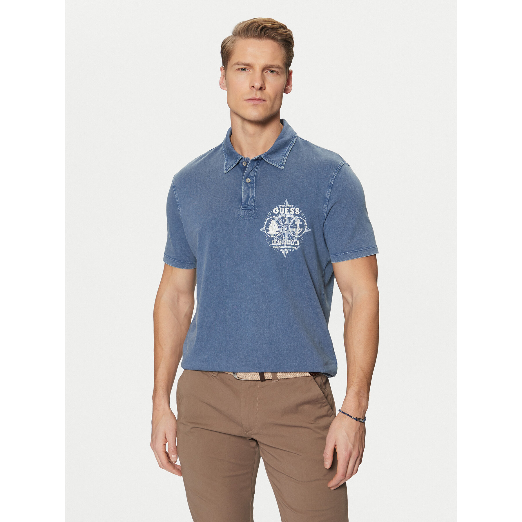 Guess Polo M5RP10 KCMY0 Blu Scuro Regular Fit