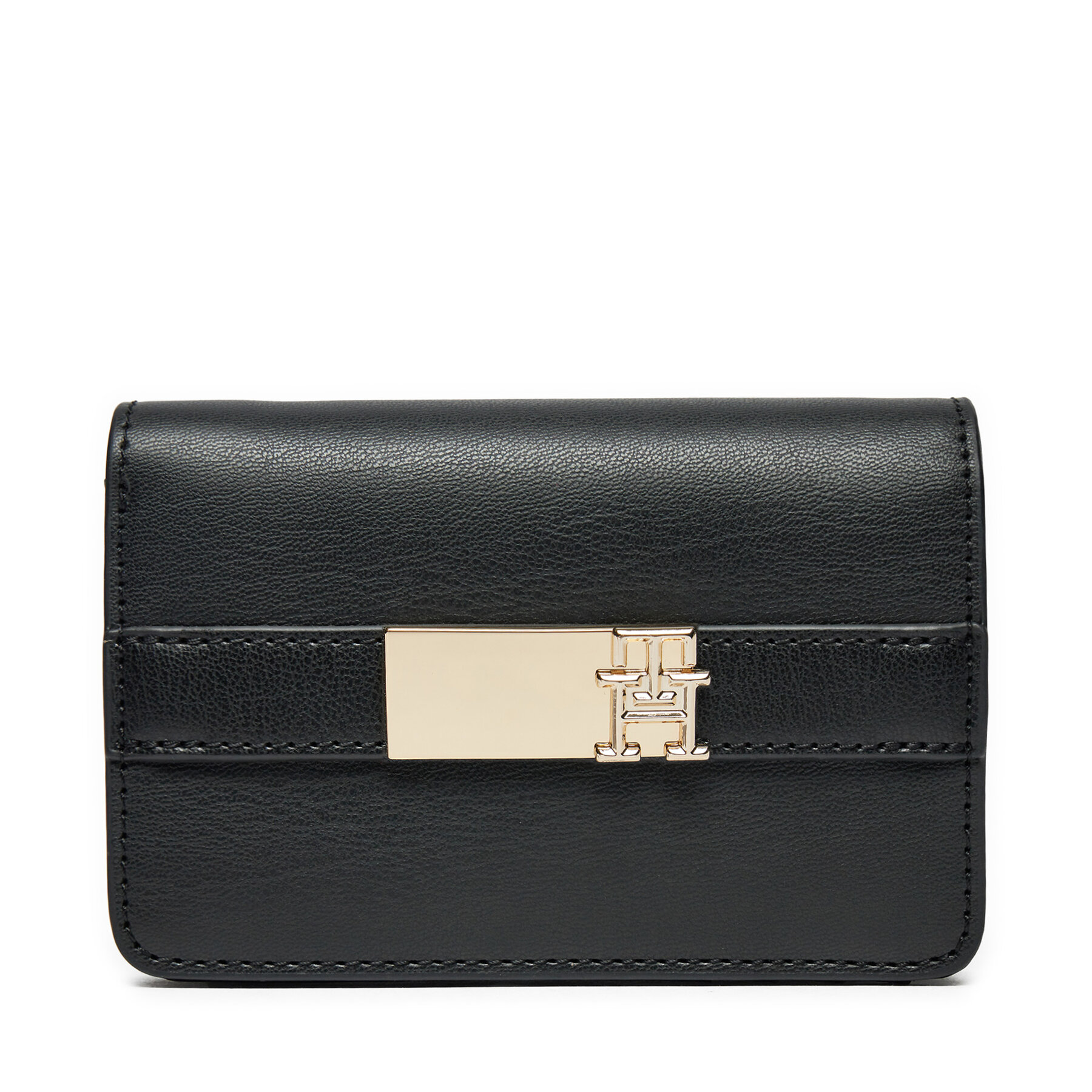 Nagy női pénztárca Tommy Hilfiger Th Heritage Slim Med Wallet AW0AW16916 Fekete