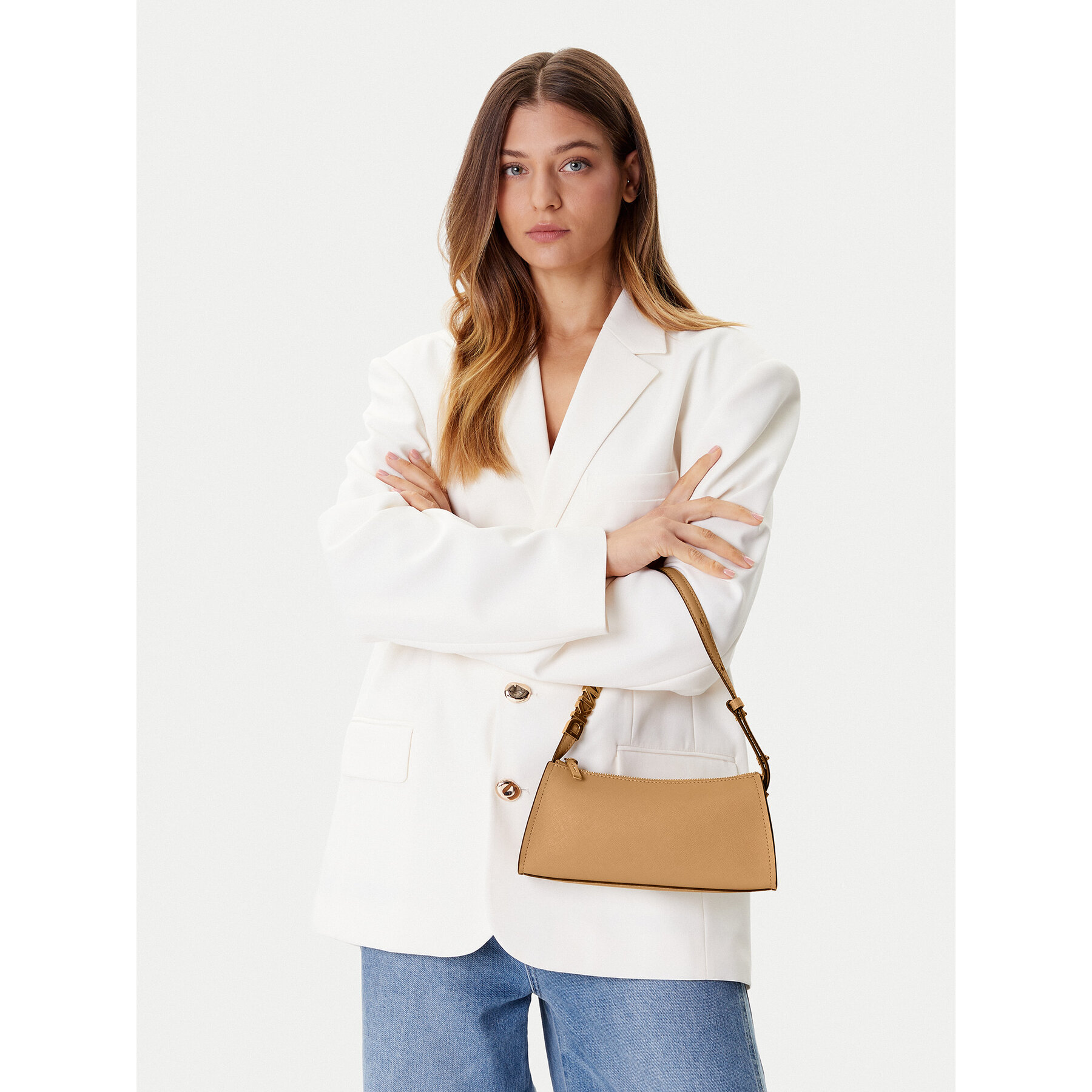 Geantă DKNY Avril R523KG57 Bej