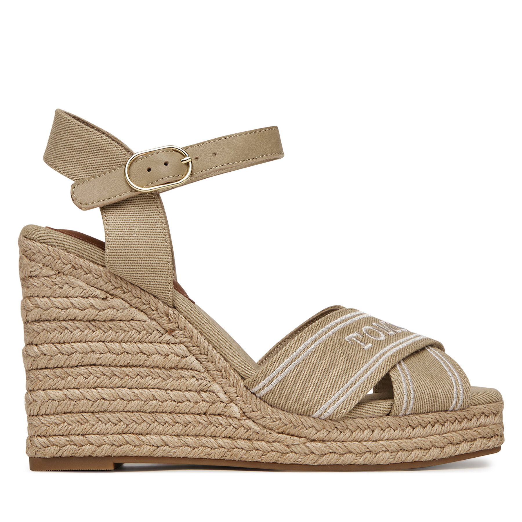 Espadrilky Tommy Hilfiger Tommy Hilfiger Espad High Wedge FW0FW08668 Béžová