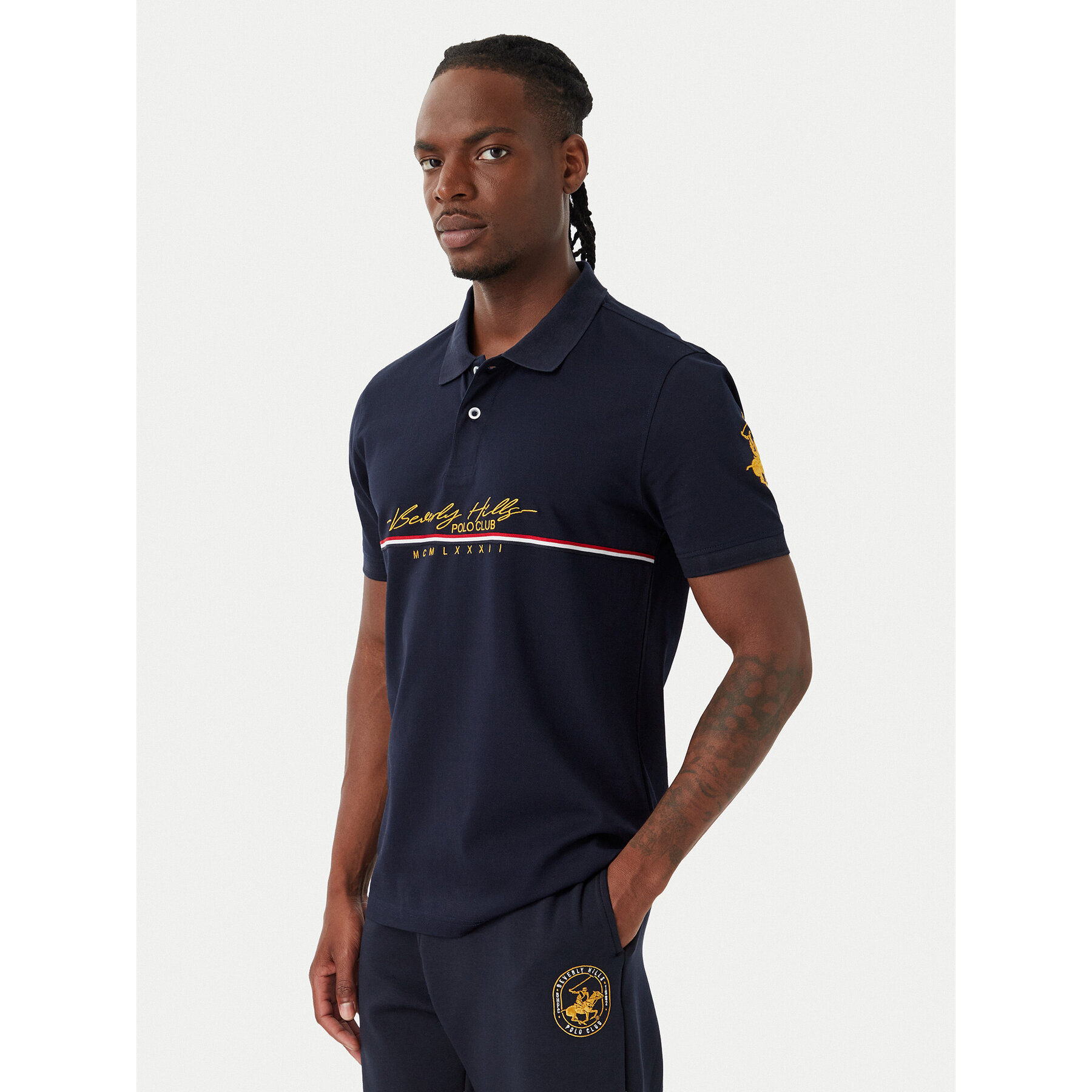 Beverly Hills Polo Club Poloshirt P-SS26M-P2528 Dunkelblau Regular Fit