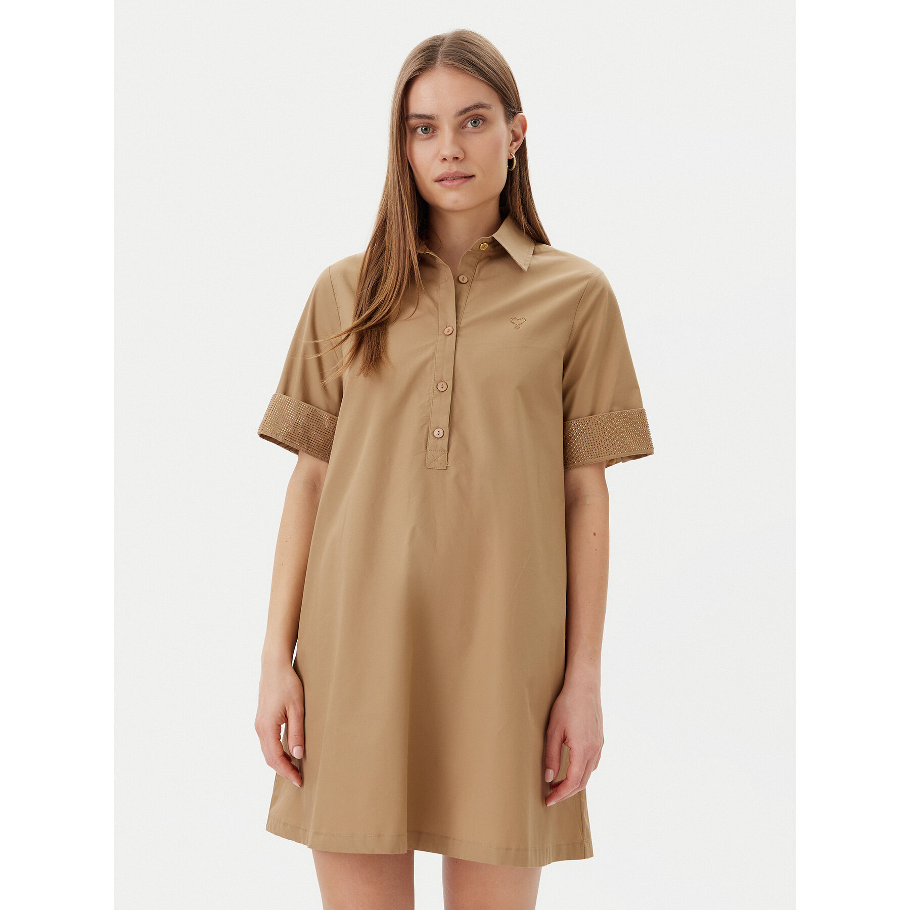 LOLA CASADEMUNT Hemdkleid LS2516065 Beige Regular Fit