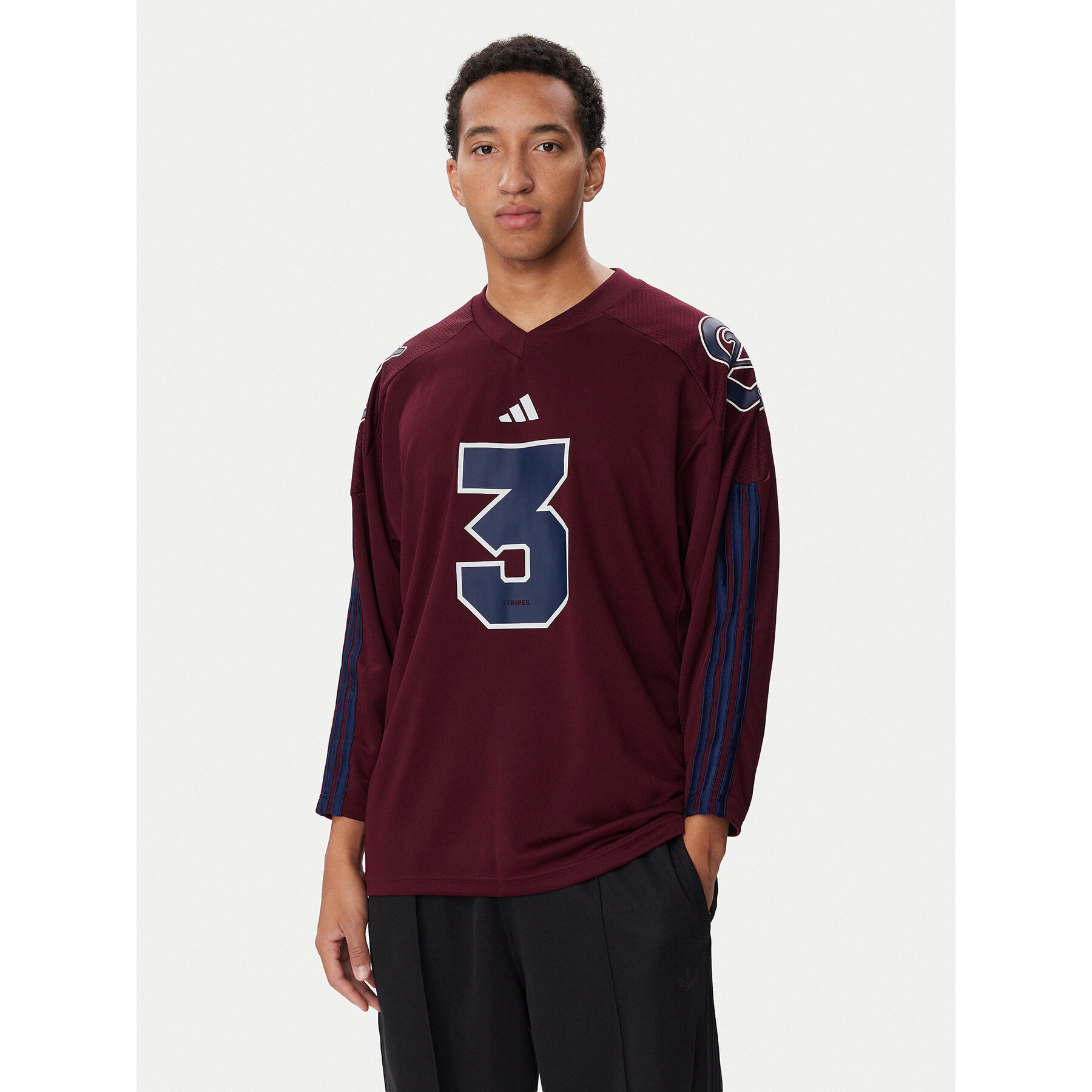 adidas Longsleeve Stadium Jersey KF7318 Dunkelrot Loose Fit