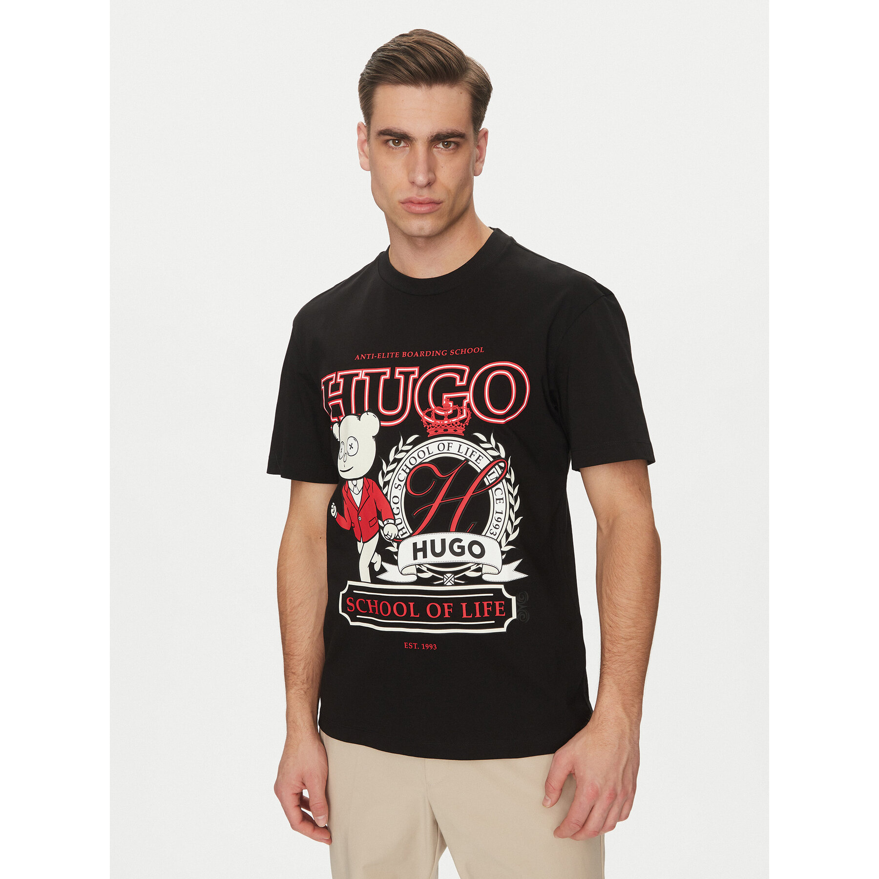 HUGO T-shirt Daporoni 50538254 Nero Relaxed Fit