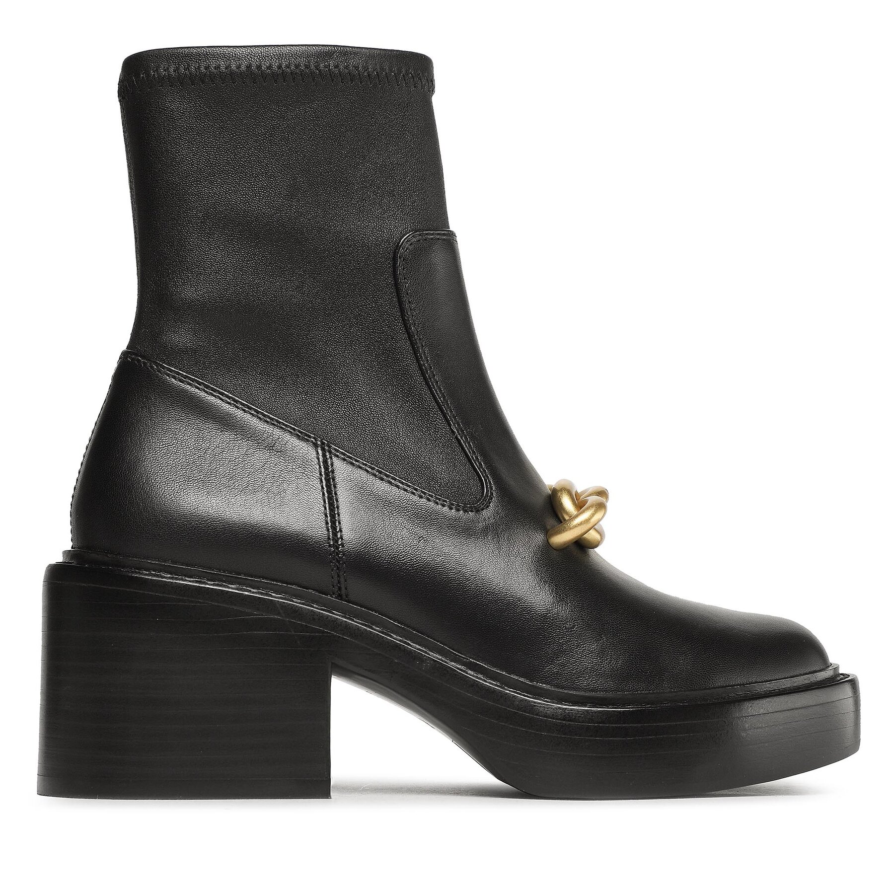  Bokacsizma Coach Kenna Leather Bootie CK031 Fekete akciós termékkép 1