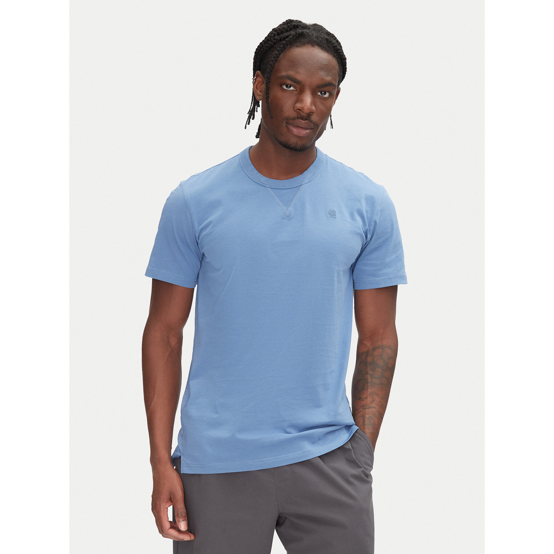 G-Star Raw Majica Nifous D24449-336 Svetlo modra Regular Fit
