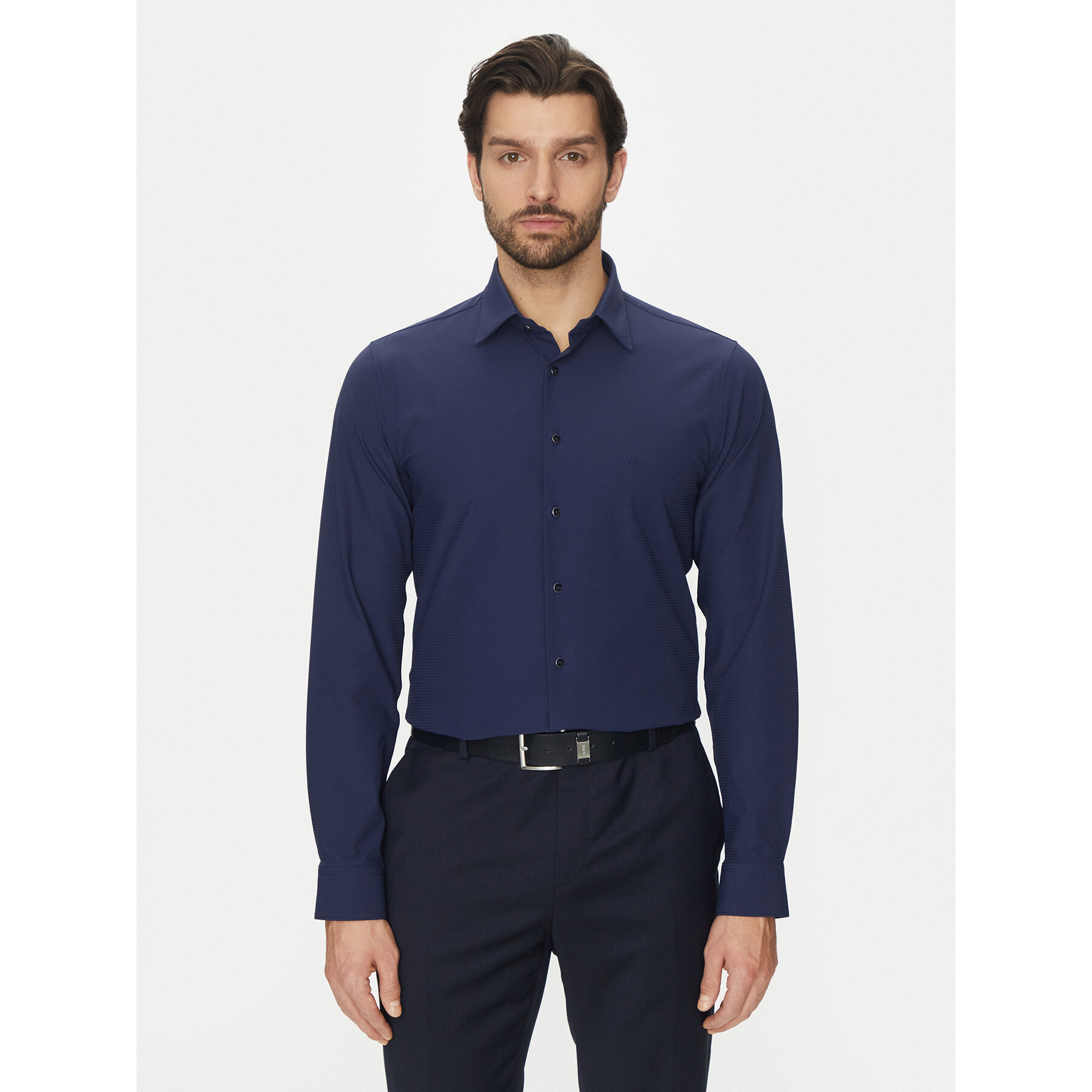 Michael Kors Hemd MK0DS01531 Dunkelblau Slim Fit