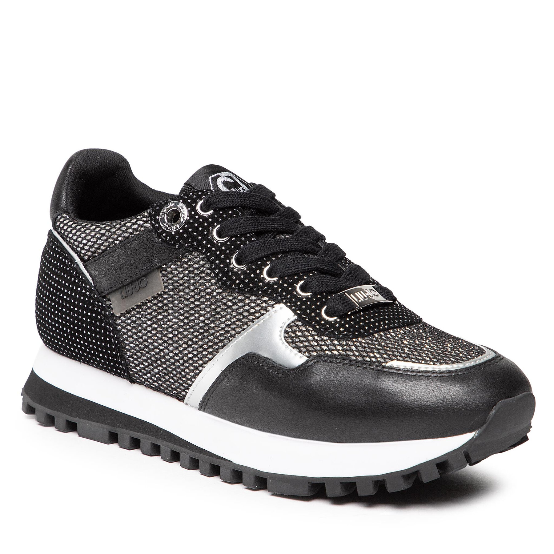 Sneakers Liu Jo Wonder 01 BF2061 PX239 Black/Silver 01039 epantofi.ro imagine noua