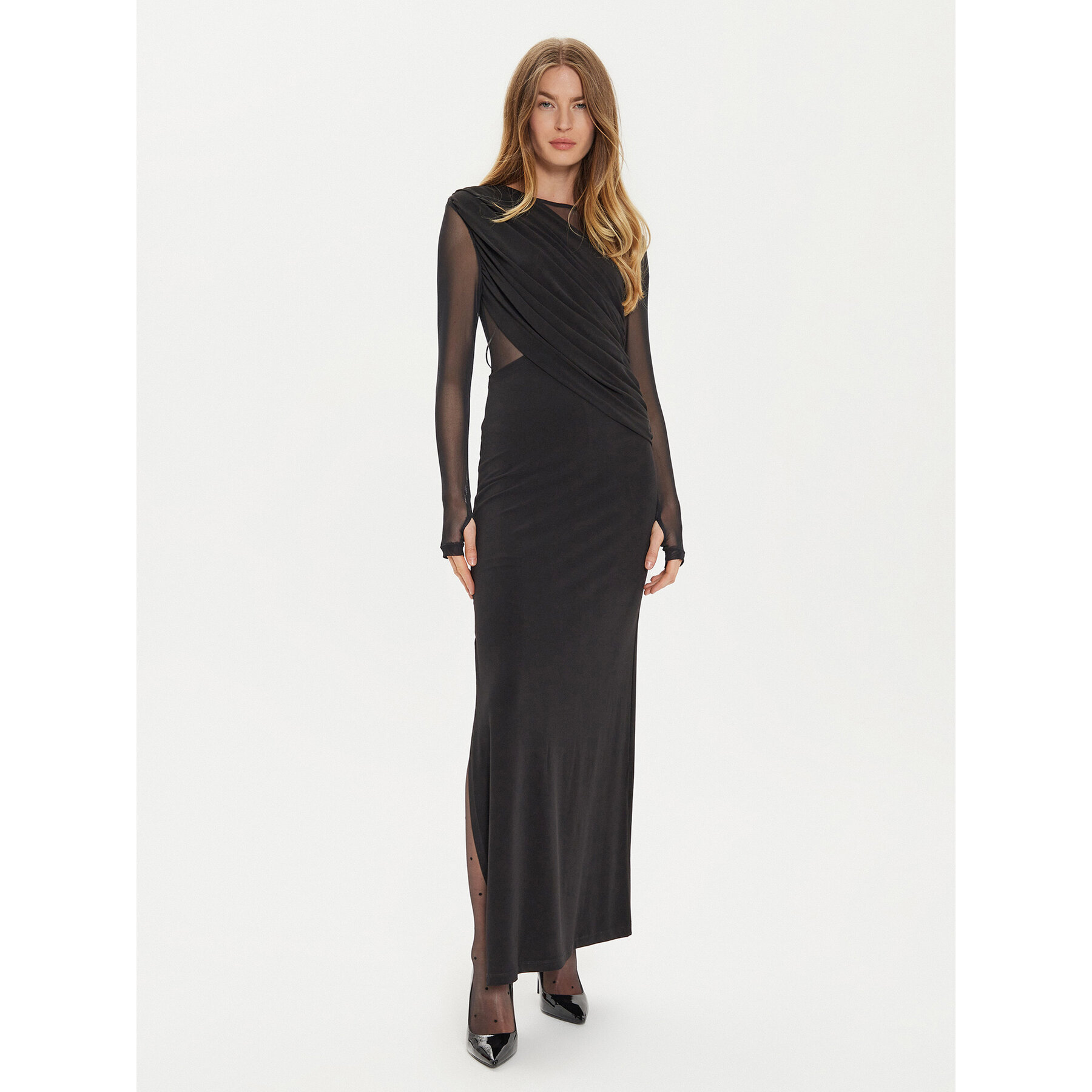 Eleh Abendkleid E00298 Schwarz Slim Fit