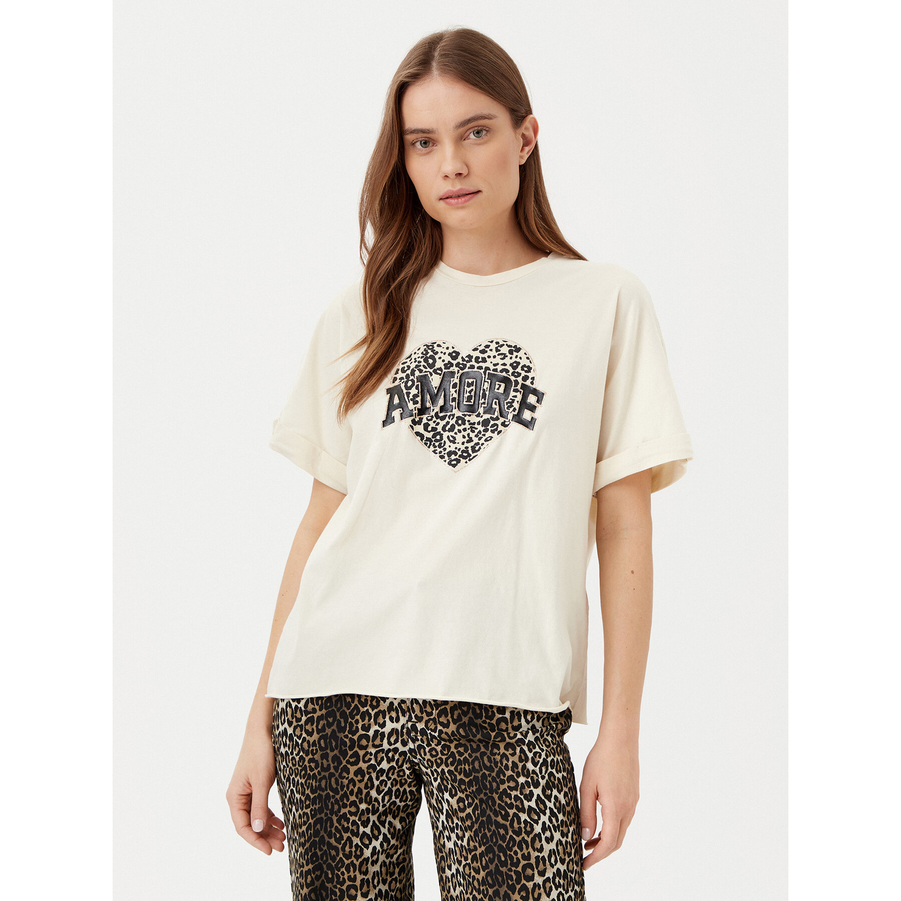 ONLY Marškinėliai Lucy 15339887 Smėlio Loose Fit