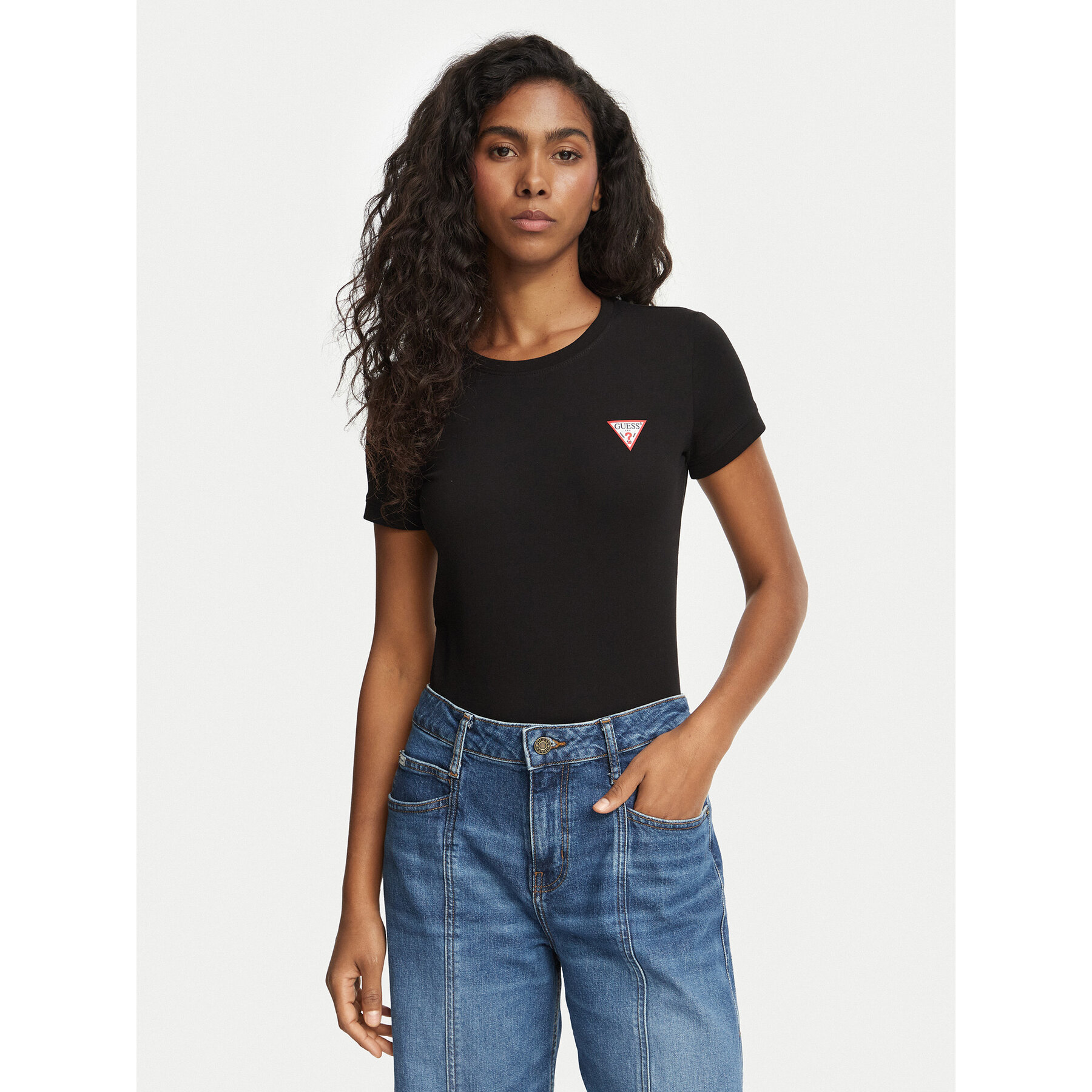 Guess Guess T-Shirt W2YI44 J1314 Μαύρο Slim Fit