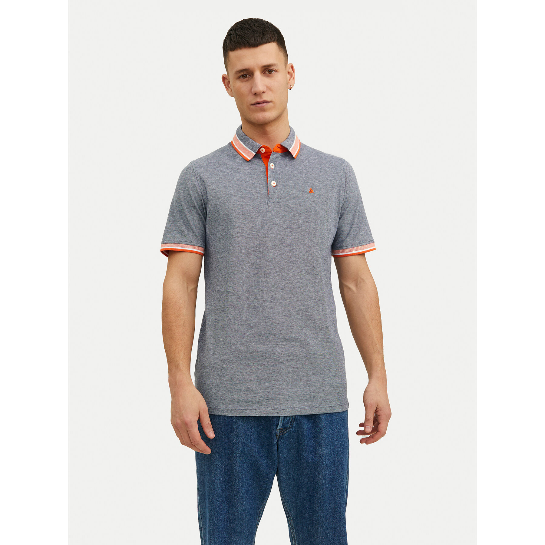 Jack & Jones Polo Paulos 12136668 Γκρι Slim Fit