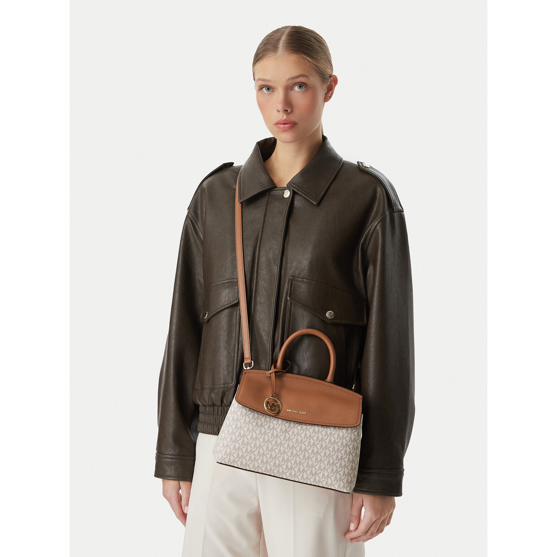 Geantă MICHAEL Michael Kors Landry 30T6GX7S1B Crem