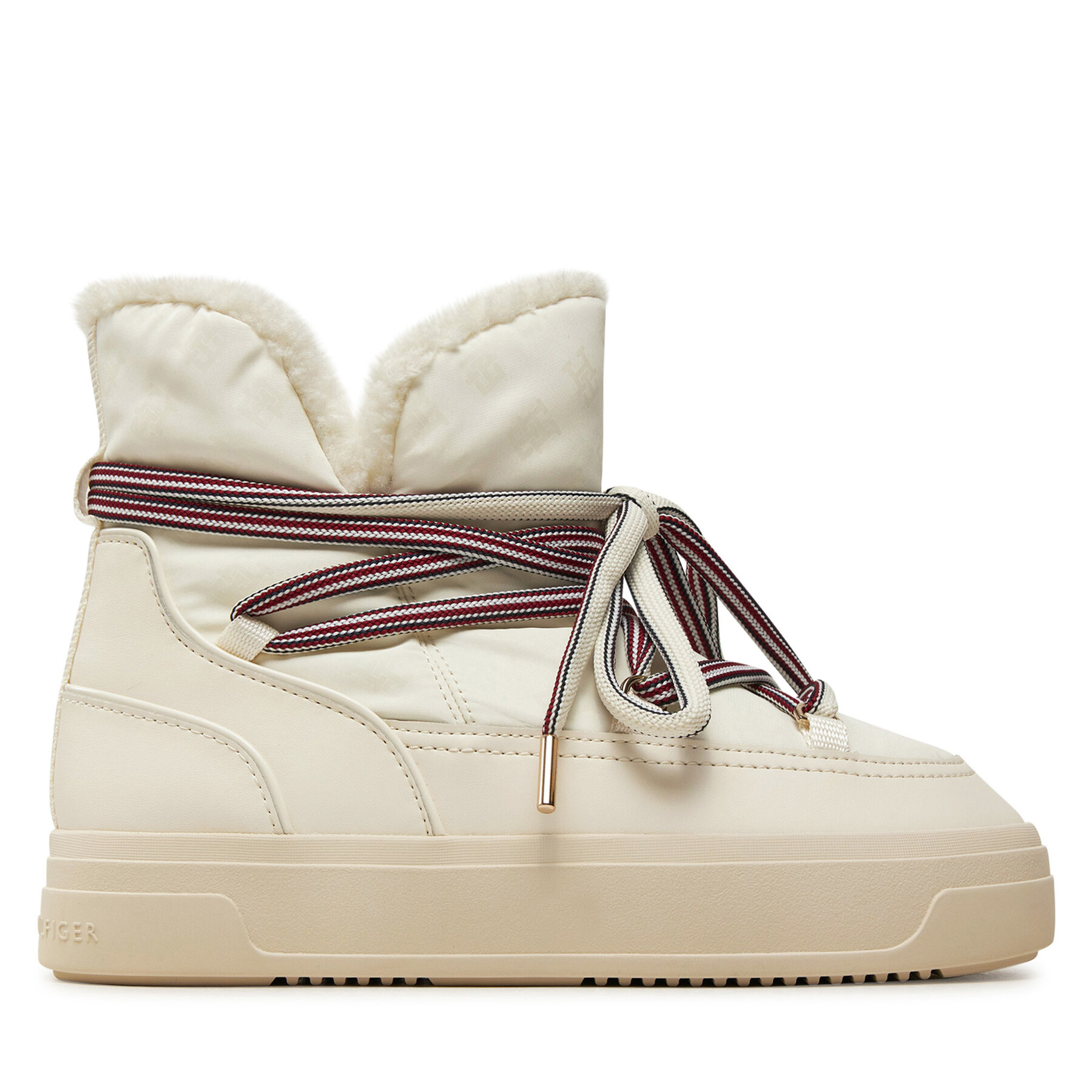 Tommy Hilfiger Μπότες Χιονιού Tommy Hilfiger Snowboot Monogram Faux Fur FW0FW08389 Μπεζ