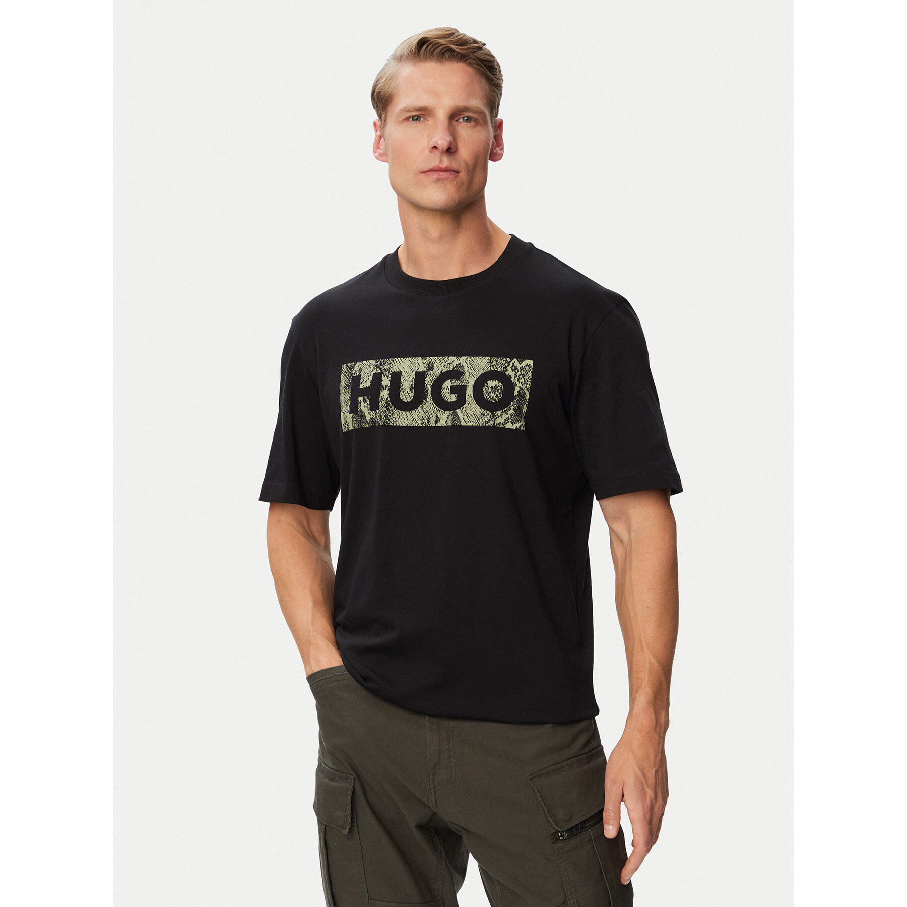 HUGO T-Shirt Nerpient 50566041 Schwarz Regular Fit