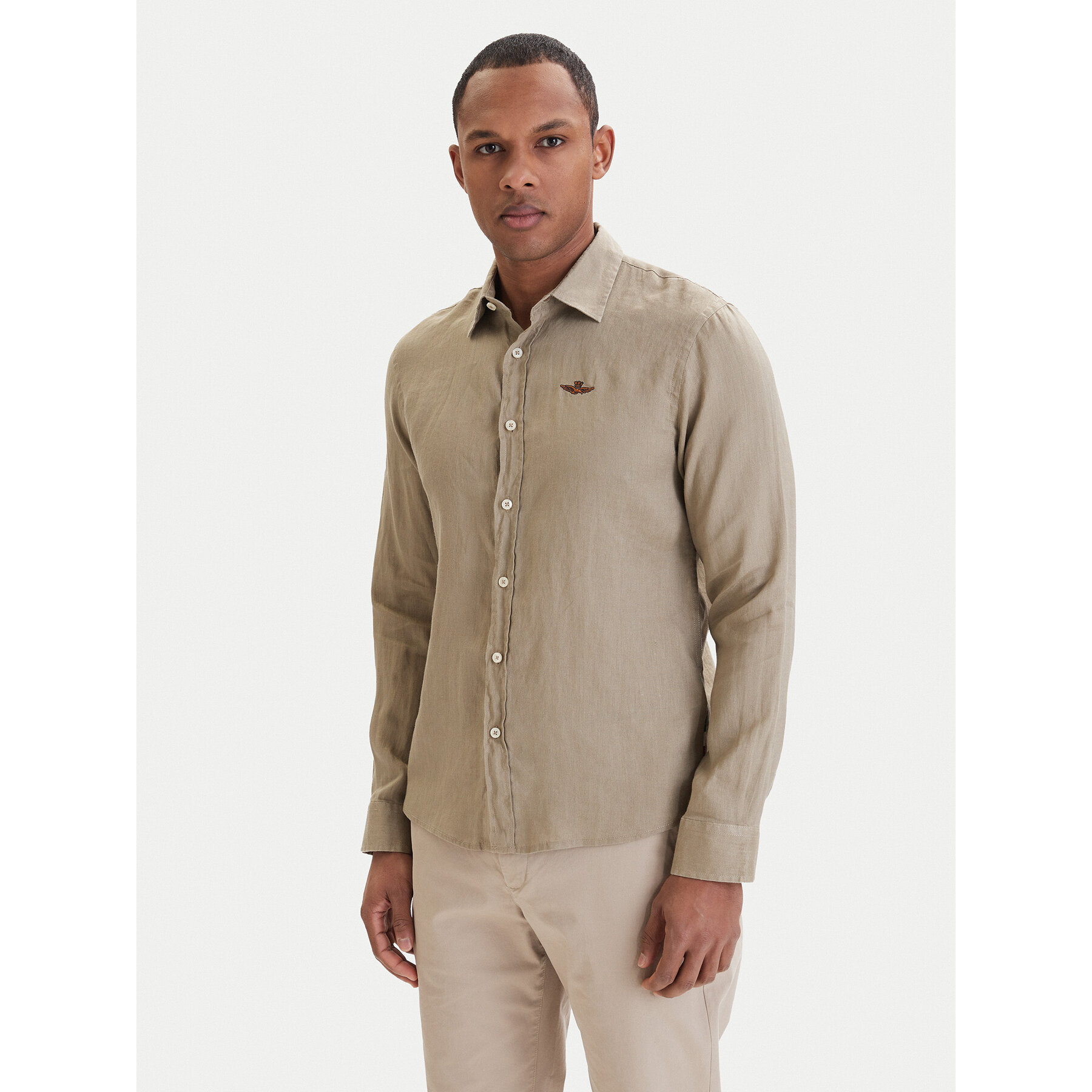 Aeronautica Militare Hemd 261CA1321UCT03089 Beige Regular Fit