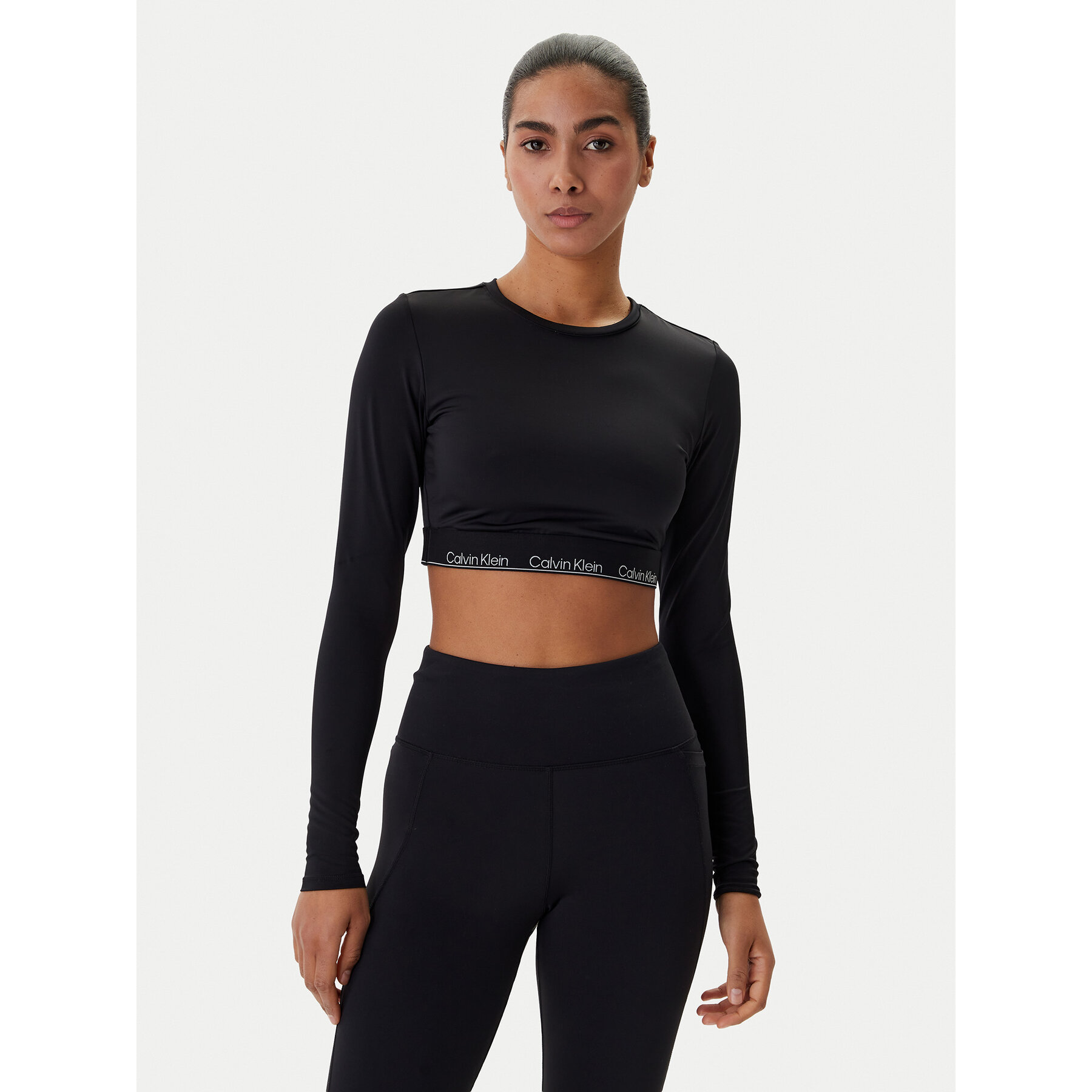 Calvin Klein Swimwear Bluse LV00Q61128 Schwarz Slim Fit