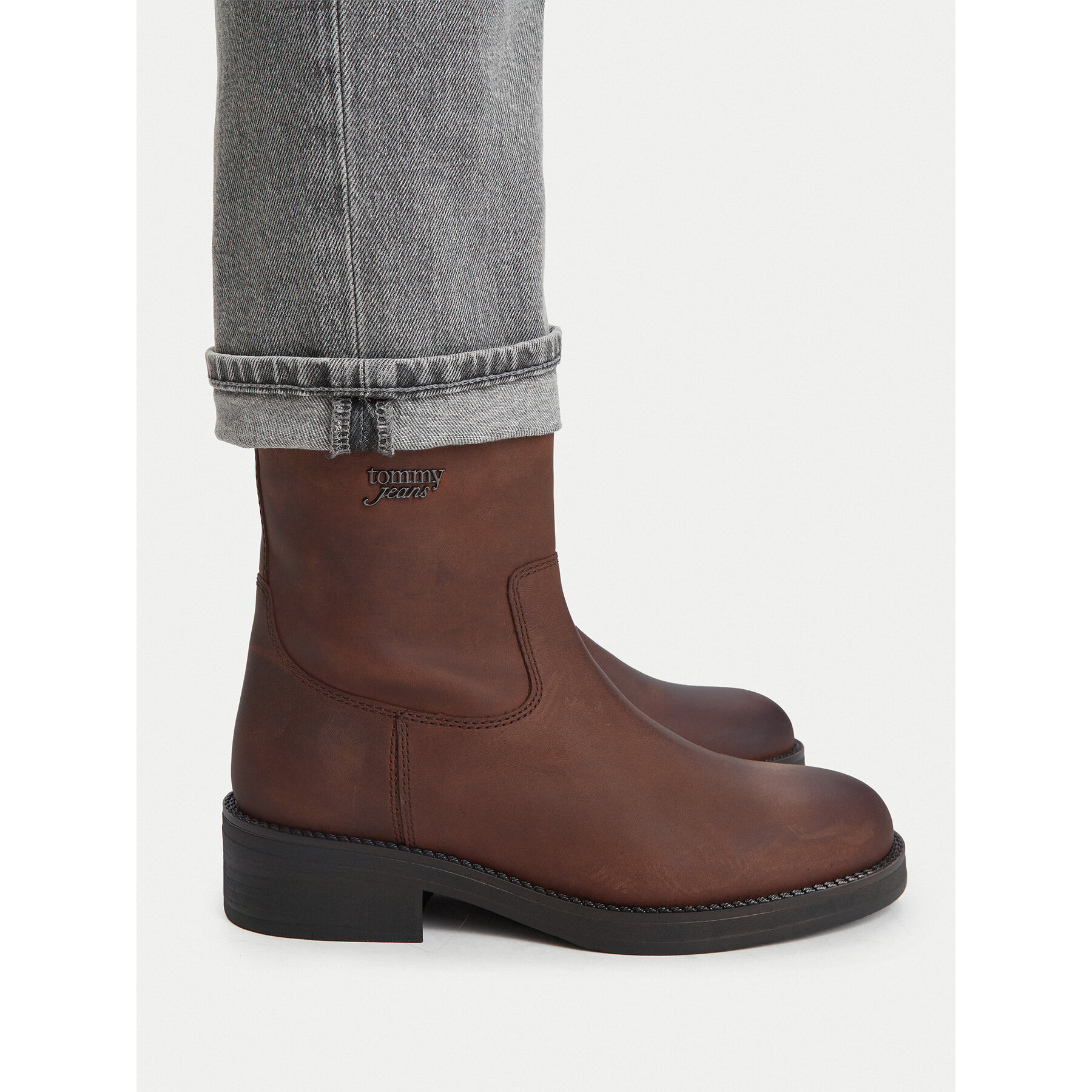 Μποτάκια Tommy Jeans Tjw Soft Sole Chelsea Boots Lth EN0EN03080 Καφέ