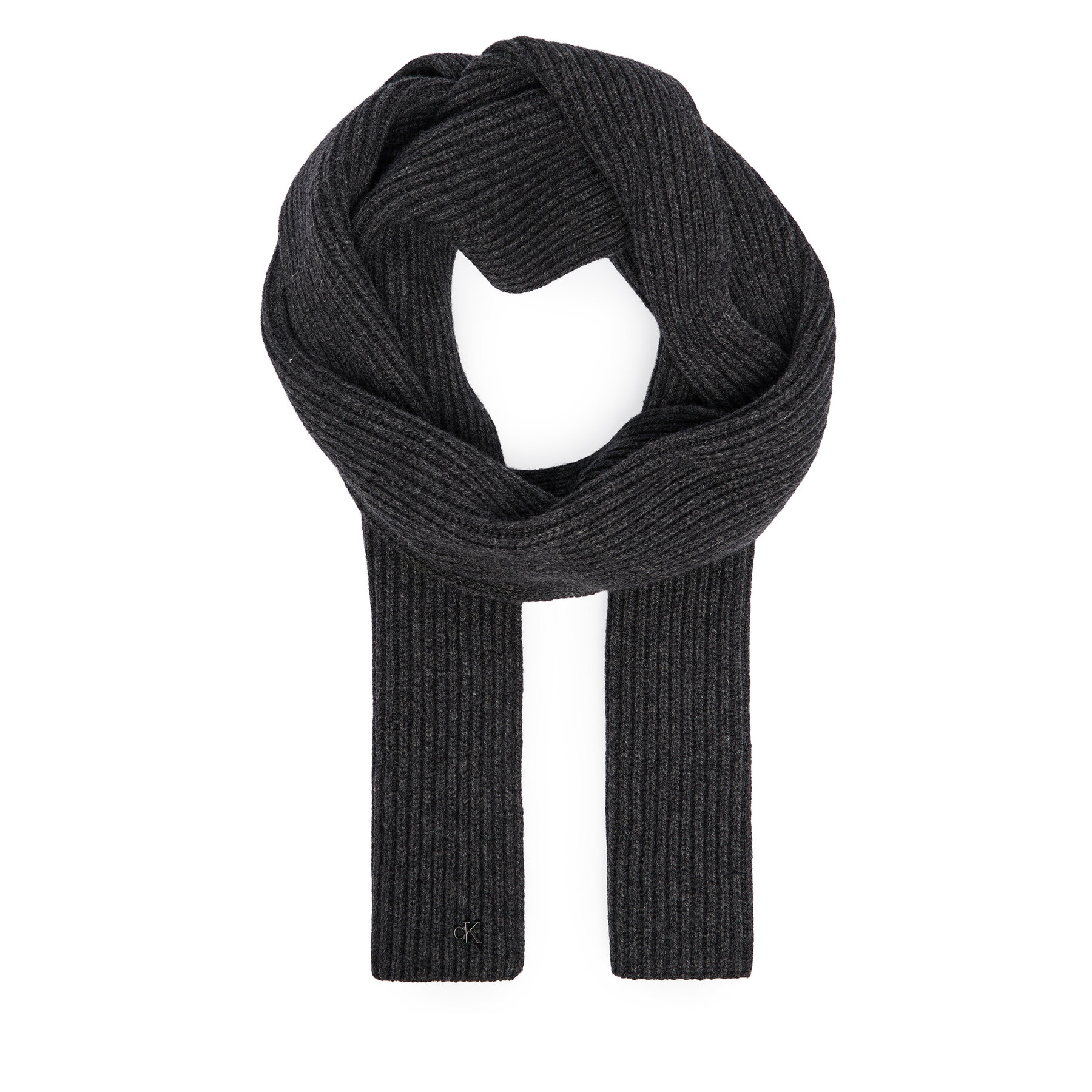 Šál Calvin Klein Ck Metal Wool Rib Scarf LV04D8056G Sivá