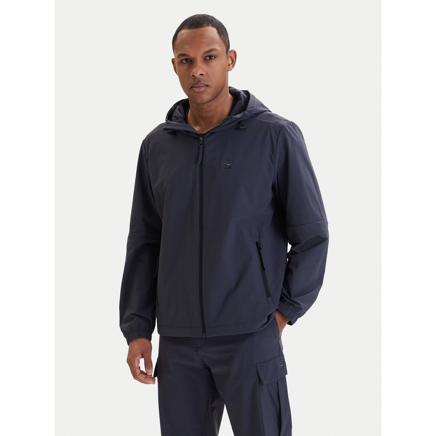 Aeronautica Militare Windjacke 261AB3051UCT04291 Dunkelblau Regular Fit