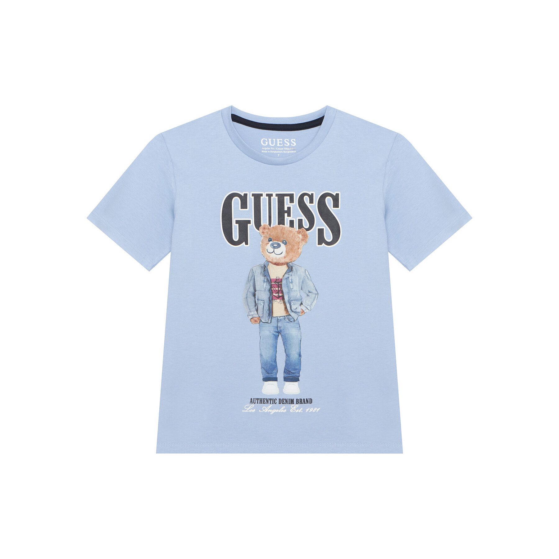 Guess T-shirt L6RI11 K8HM4 Svijetloplava Regular Fit