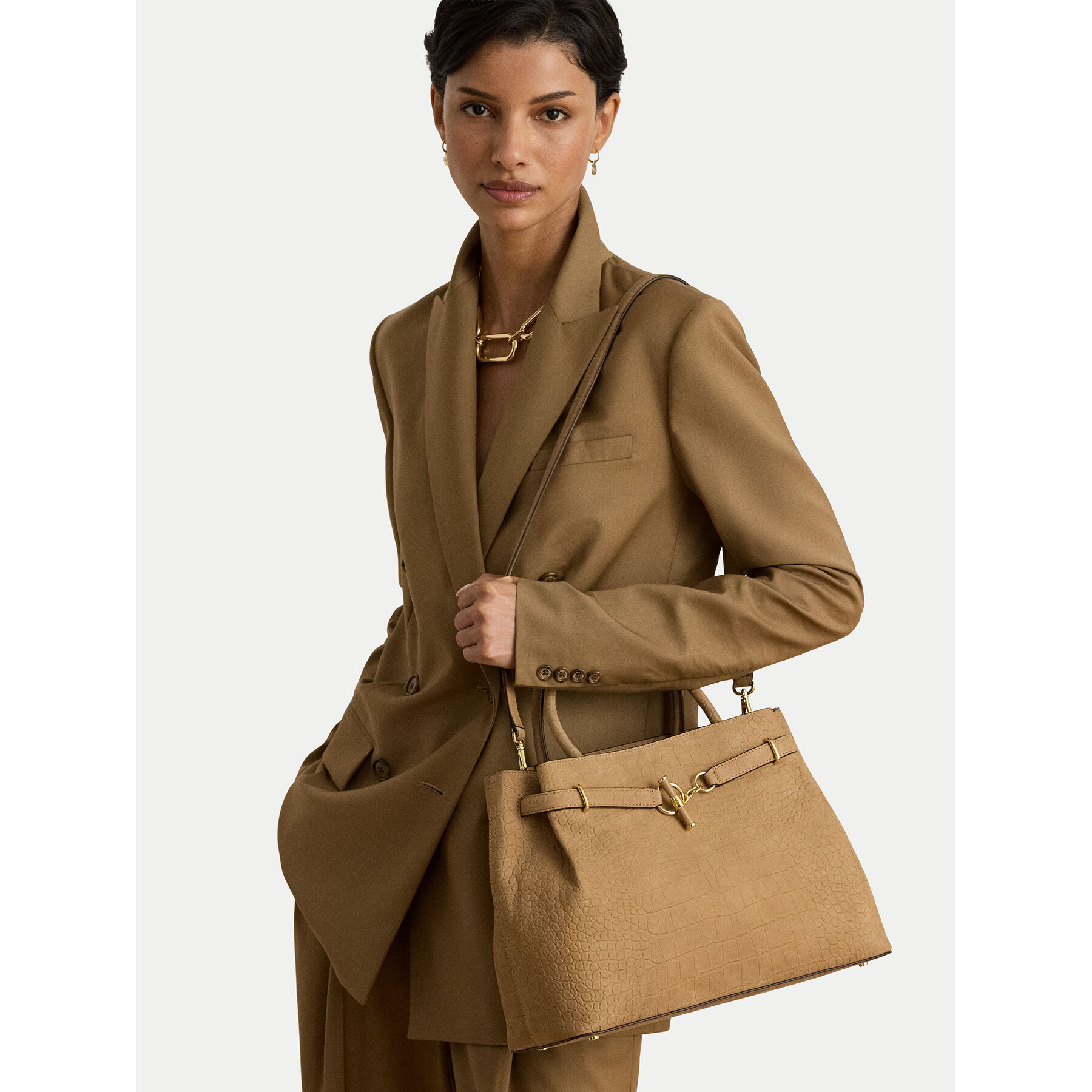 Ročna torba LAUREN RALPH LAUREN 431P18464001 Svetlo rjava