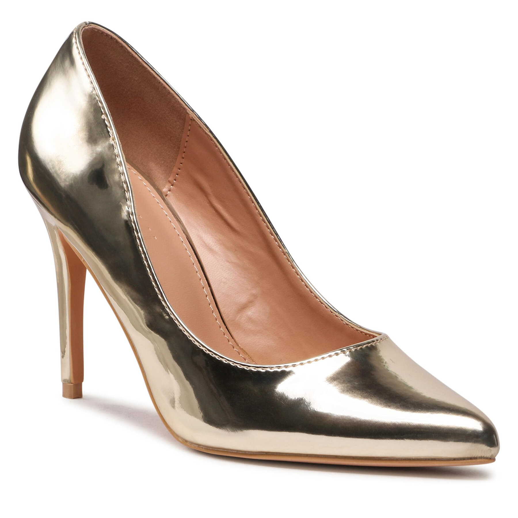 Pantofi cu toc subțire Naomi KL-1123-01 Golden epantofi.ro imagine noua
