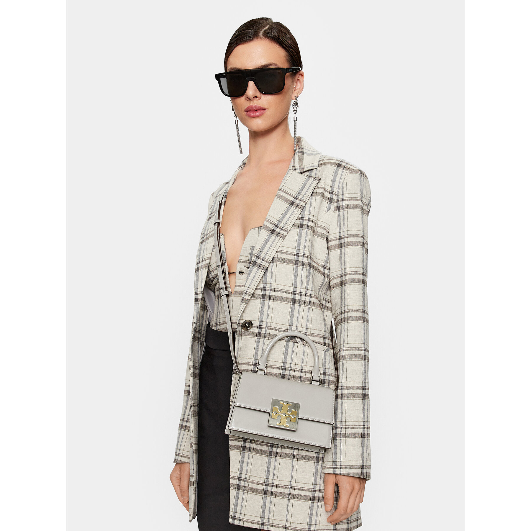 

Сумка Tory Burch Bon Bon Spazzolato Mini Top-Handle Bag 148865 Cloud Gray 020, Сірий