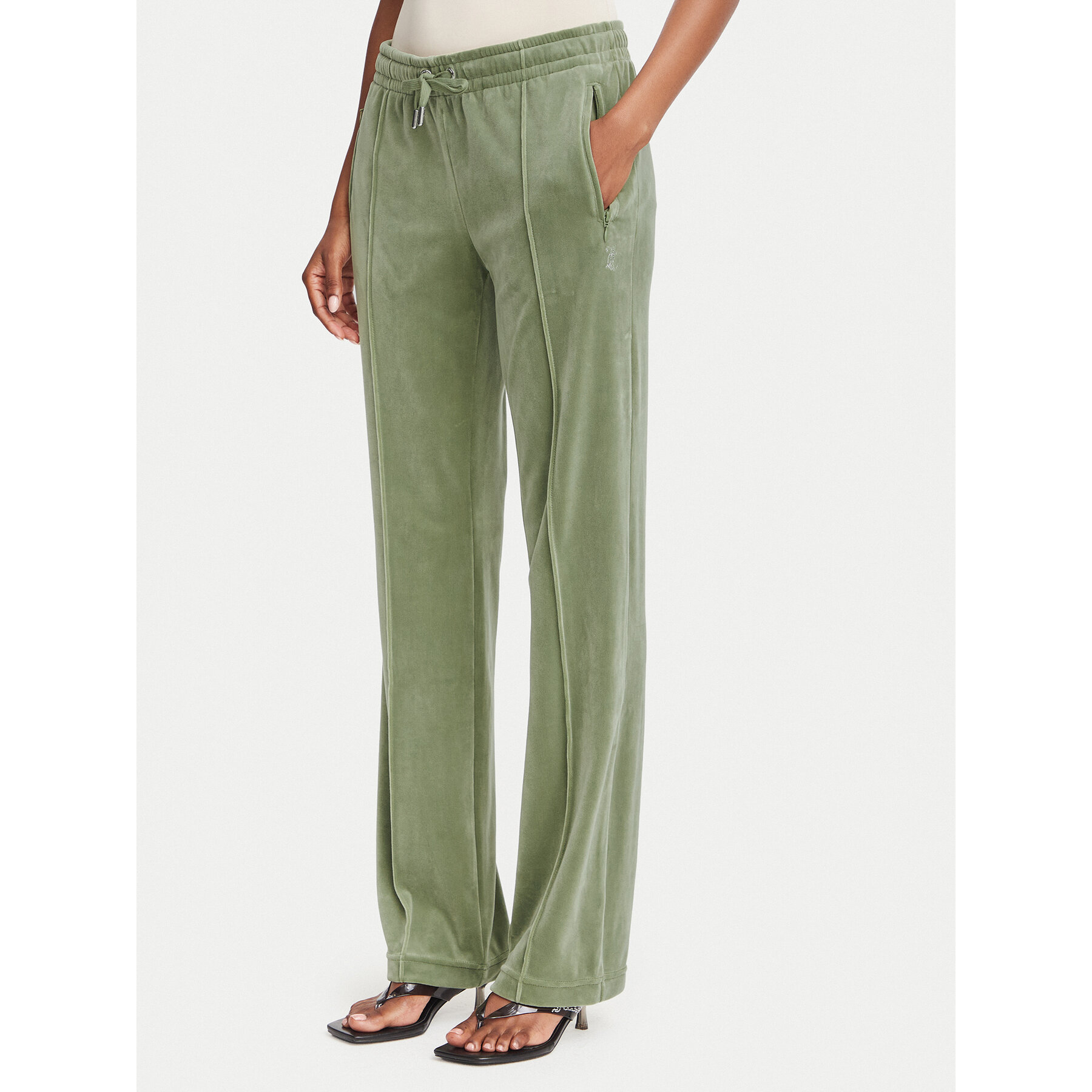 Juicy Couture Donji dio trenerke Tina JCAPW045 Tamno zelena Regular Fit