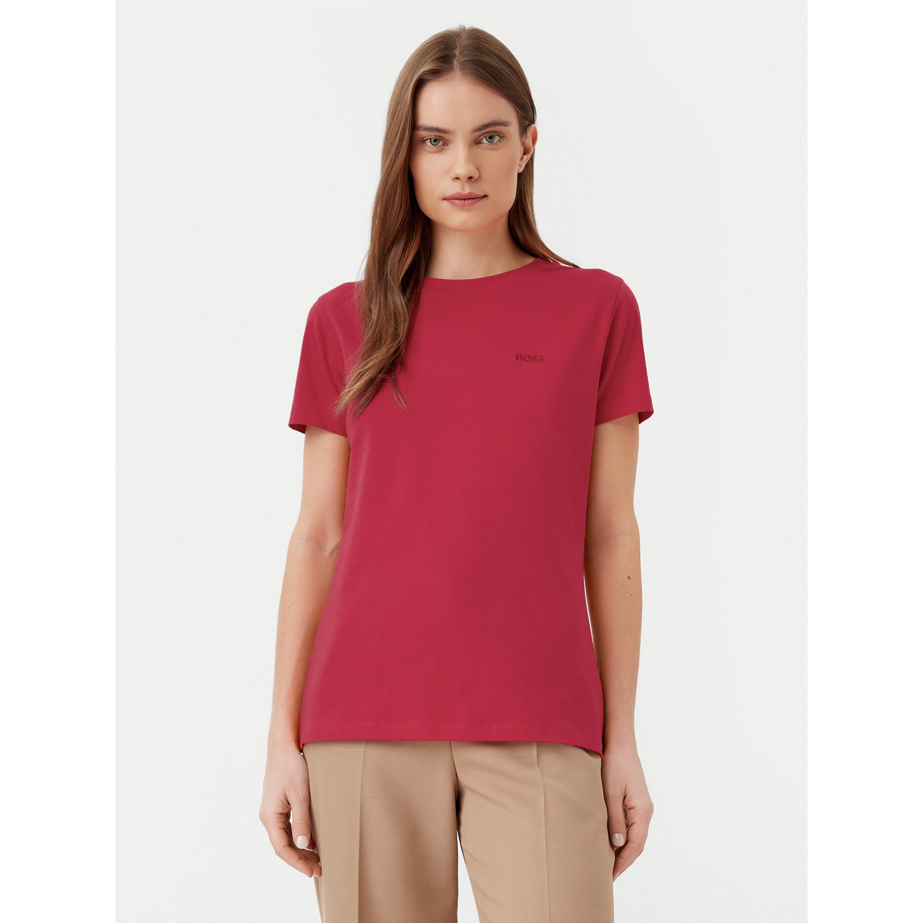 BOSS Póló C_Esogo_1 50506973 Rózsaszín Slim Fit