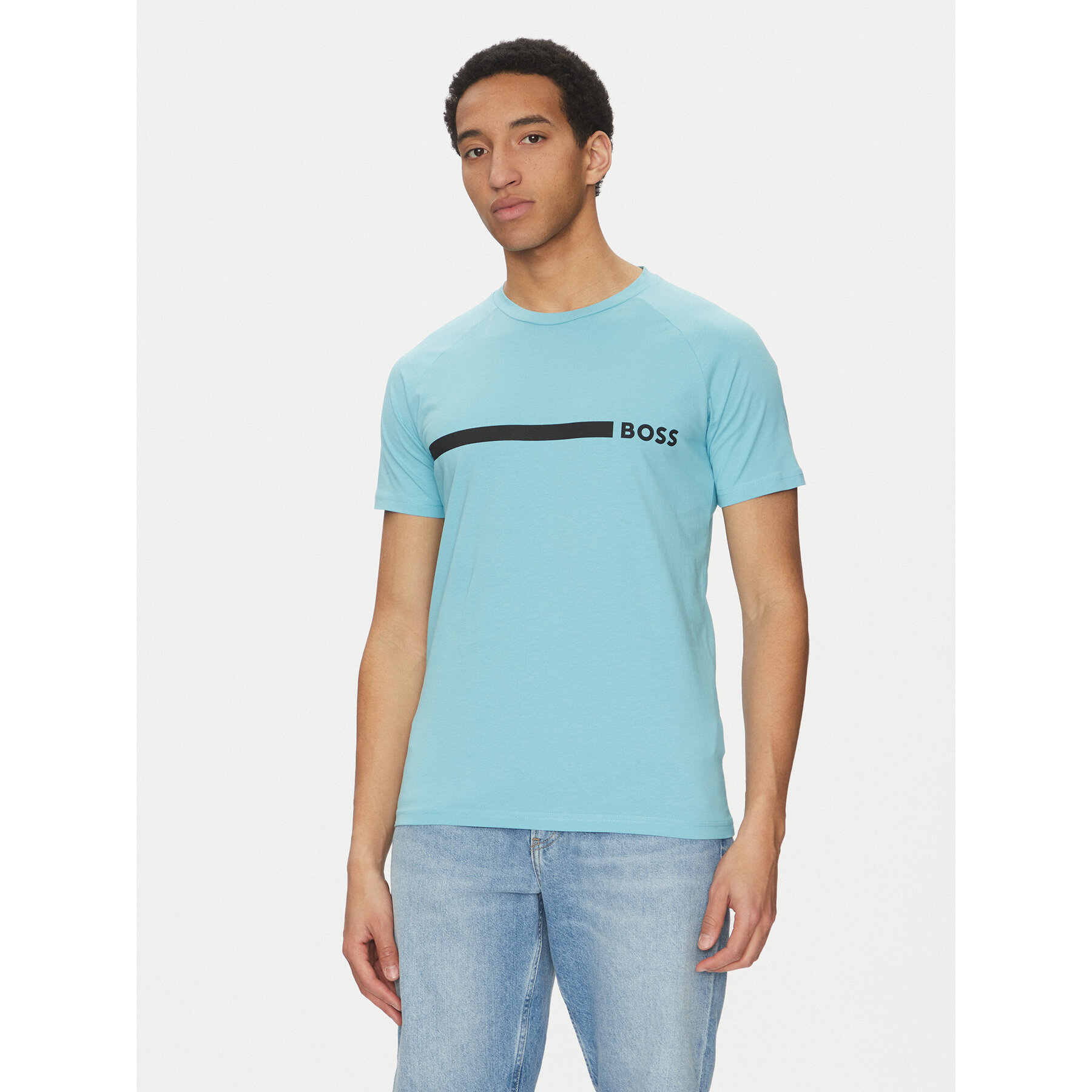 BOSS Póló 50517970 Kék Slim Fit