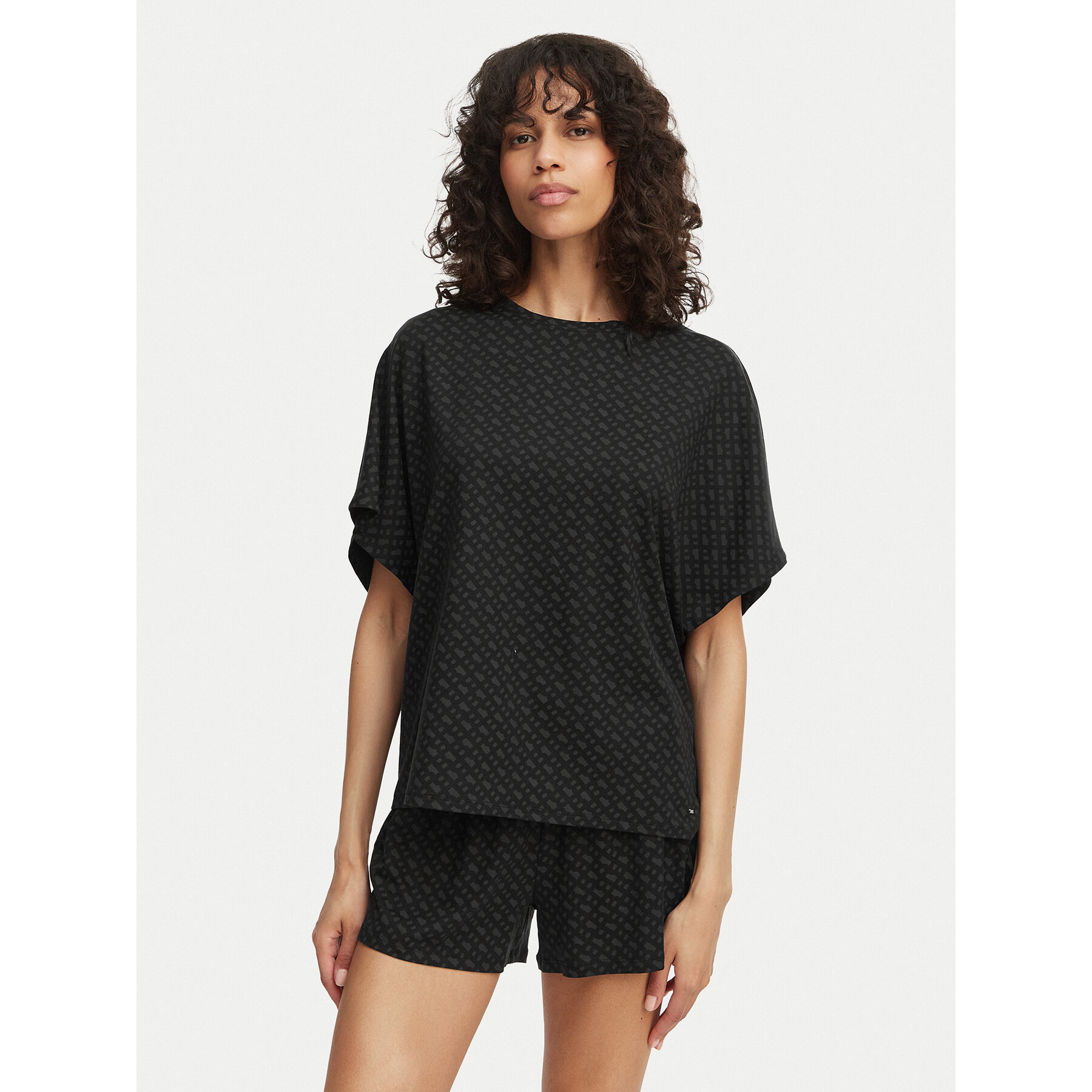 BOSS Pyjama-T-Shirt 50561029 Schwarz Oversize