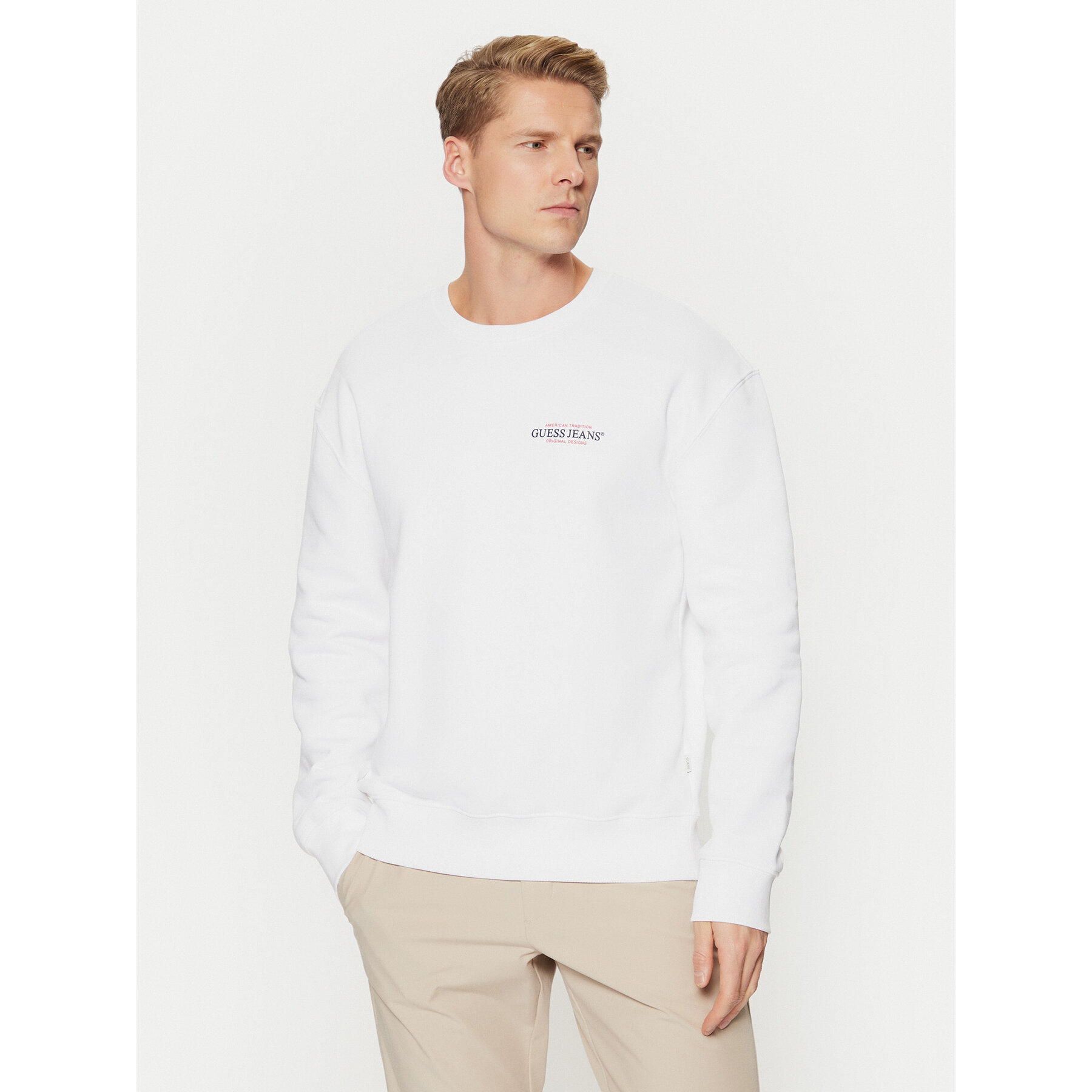 Guess Jeans Sweatshirt M4YQ17 K9V31 Weiß Regular Fit