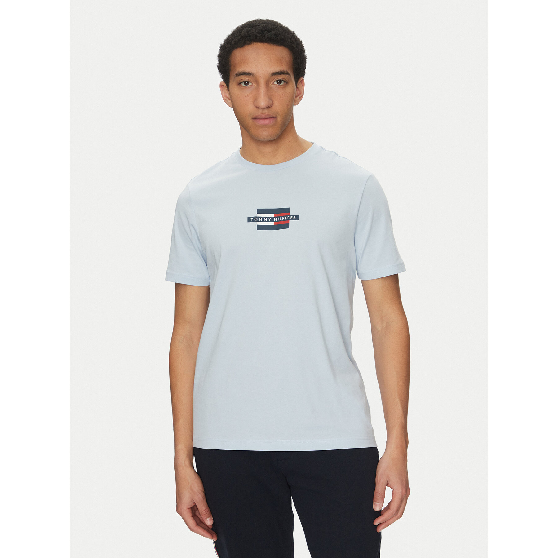 Tommy Hilfiger Póló Flag Box MW0MW38636 Kék Regular Fit