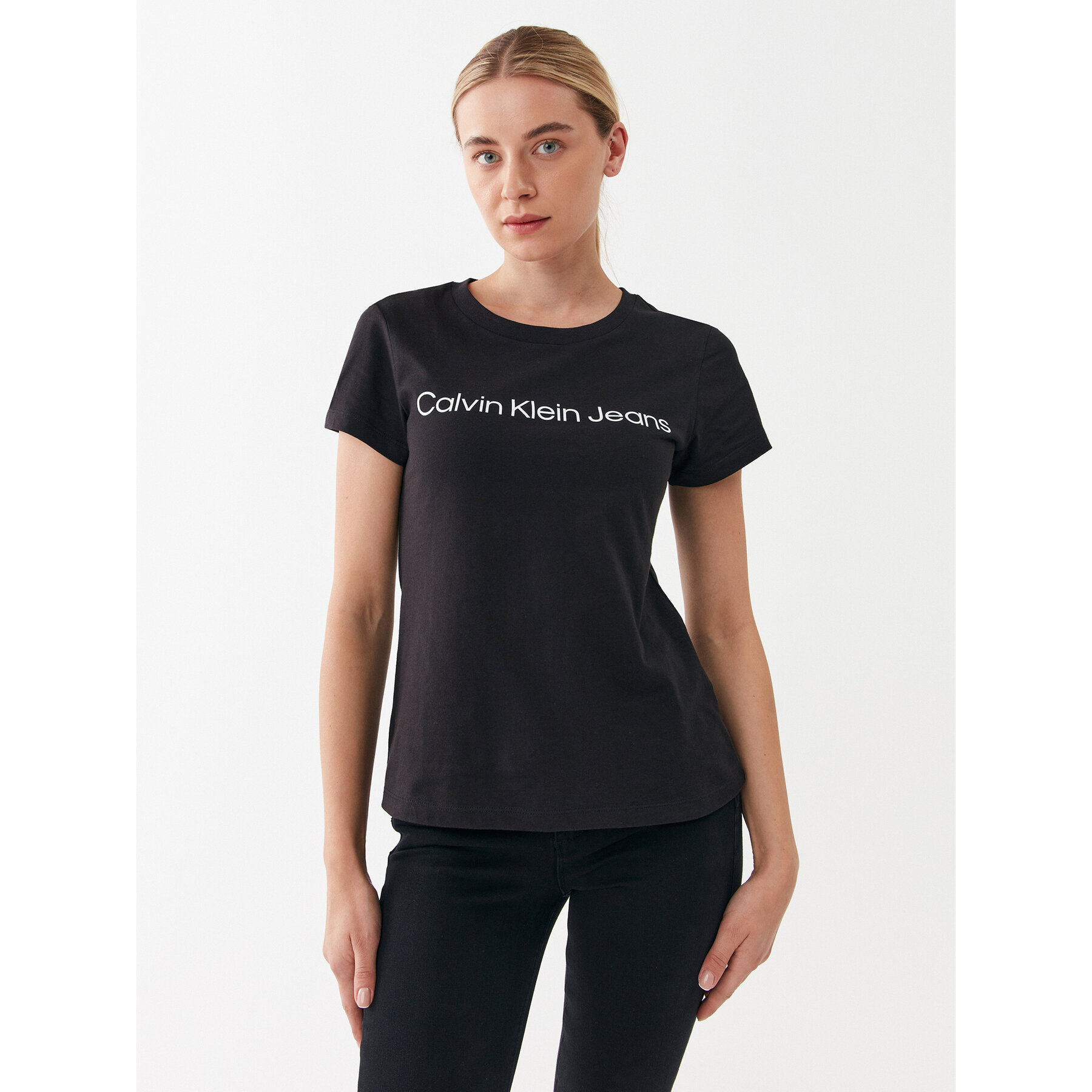 Calvin Klein Jeans T-Shirt J20J220253 Μαύρο Slim Fit