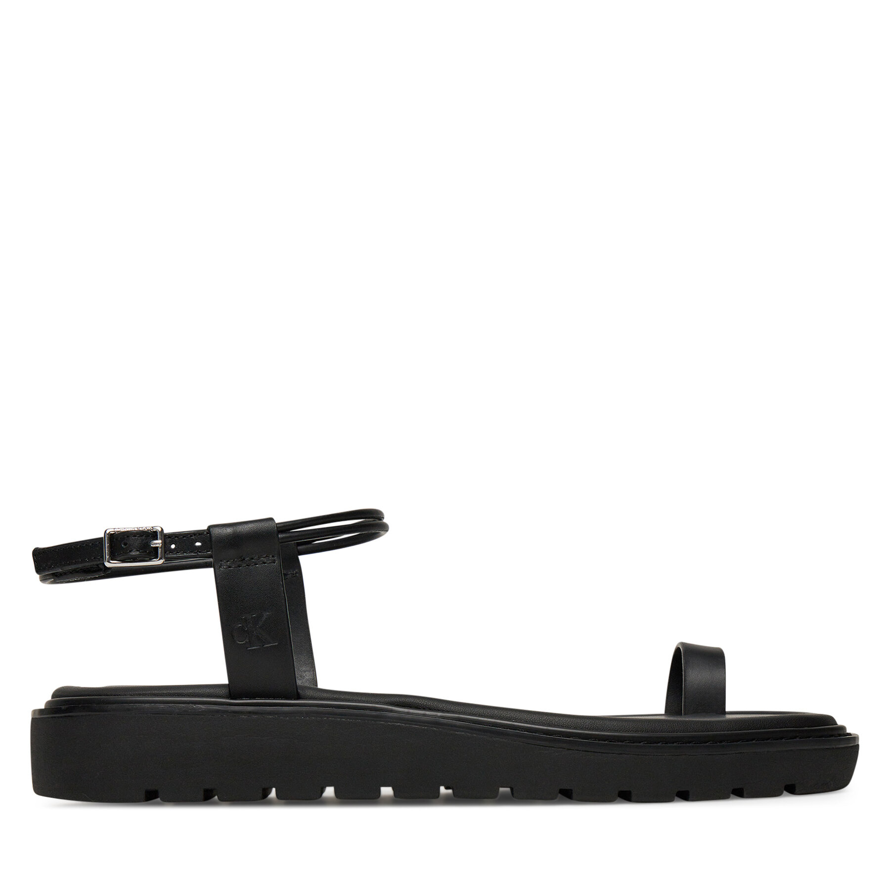 Sandali Calvin Klein Jeans Rope Toe Post Sandal Lth Mg YW0YW01893 Nero
