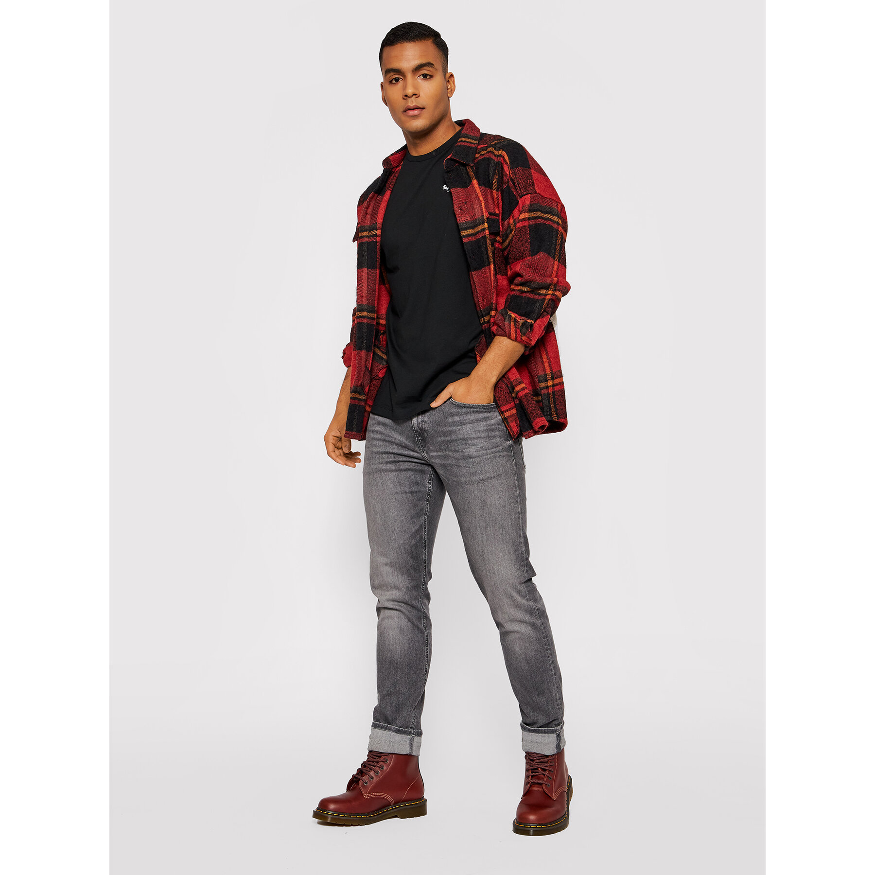 Pepe Jeans Póló Original Basic 3 N PM508212 Fekete Slim Fit