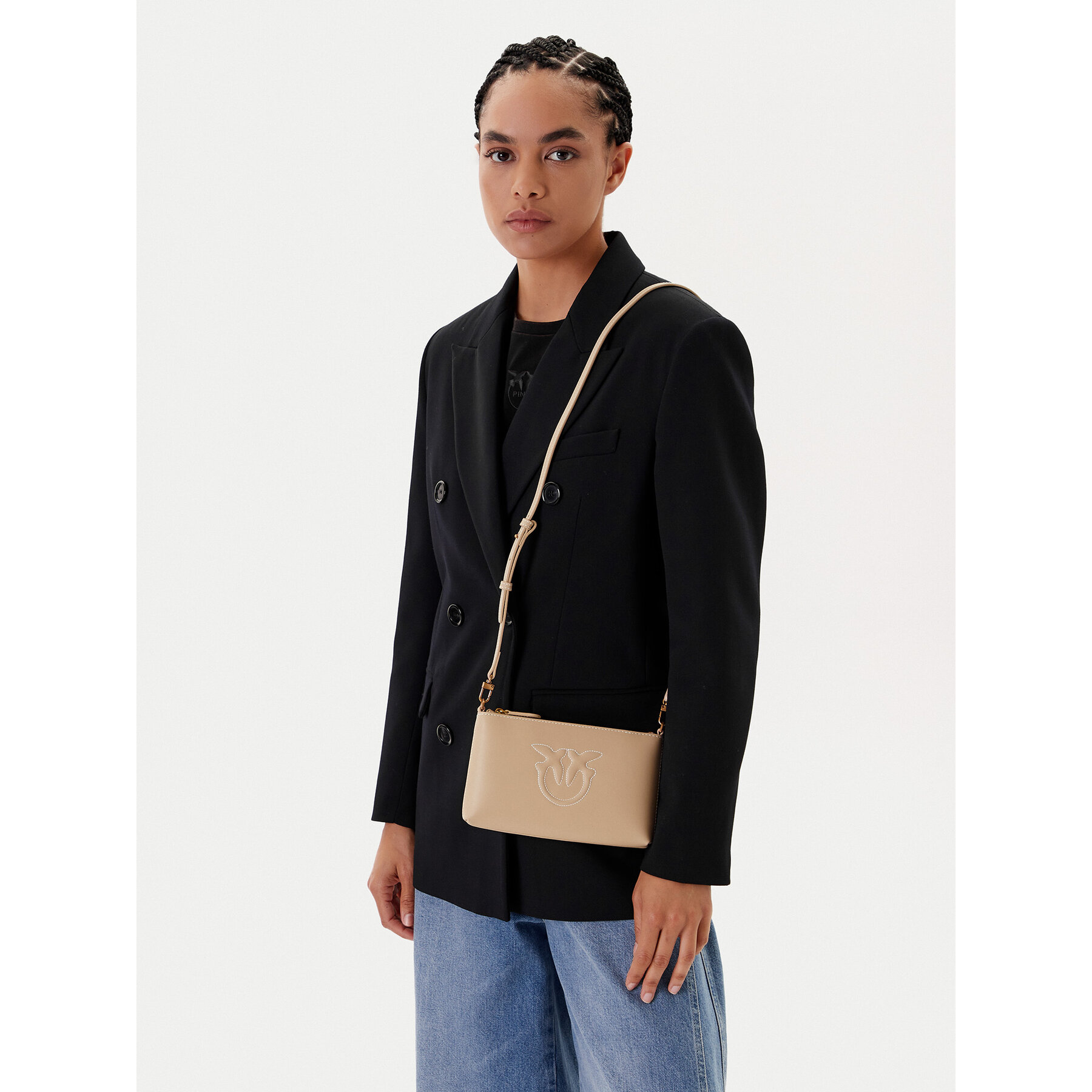 Дамска чанта PINKO Flat Horizontal Mini PE 25 PCPL 104277 A2AN Бежов