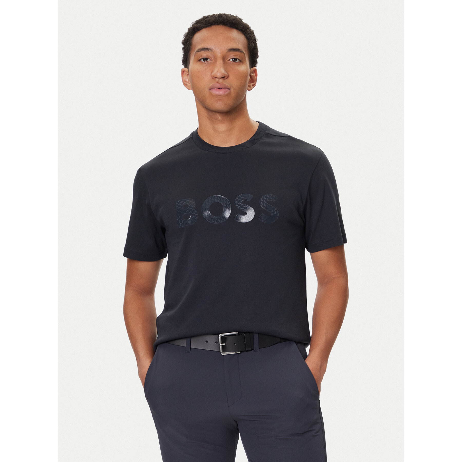 BOSS T-Shirt Mirror Iconic 50547940 Dunkelblau Relaxed Fit